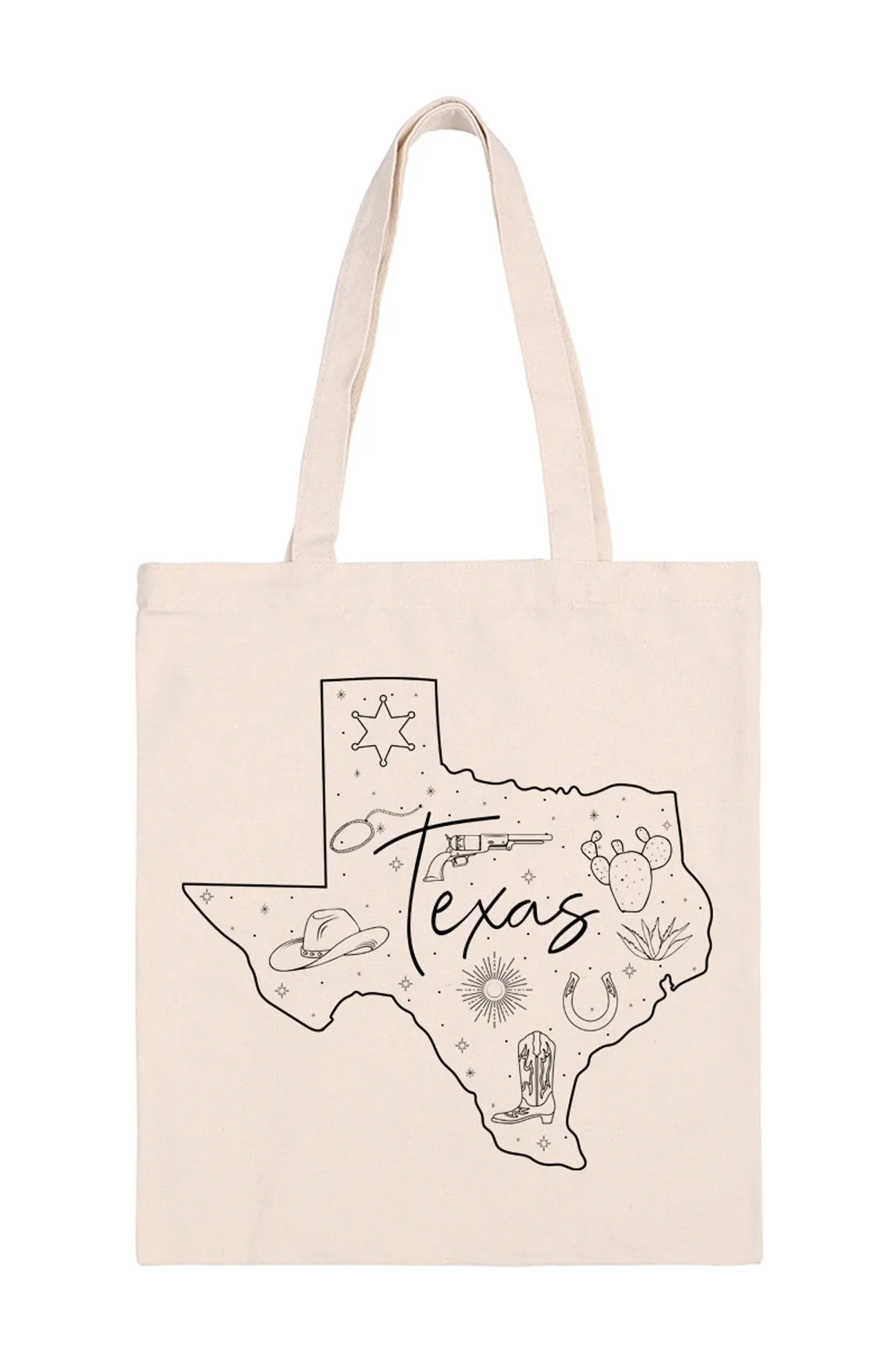 Texas Print Minimalist Fashion Tote Bag - Pack of 6