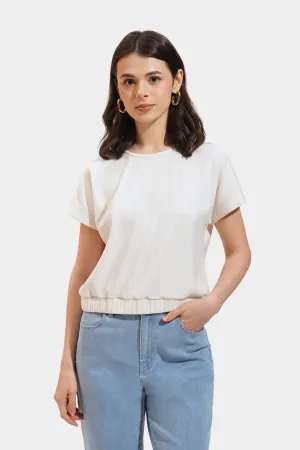 Textured Cropped Tee