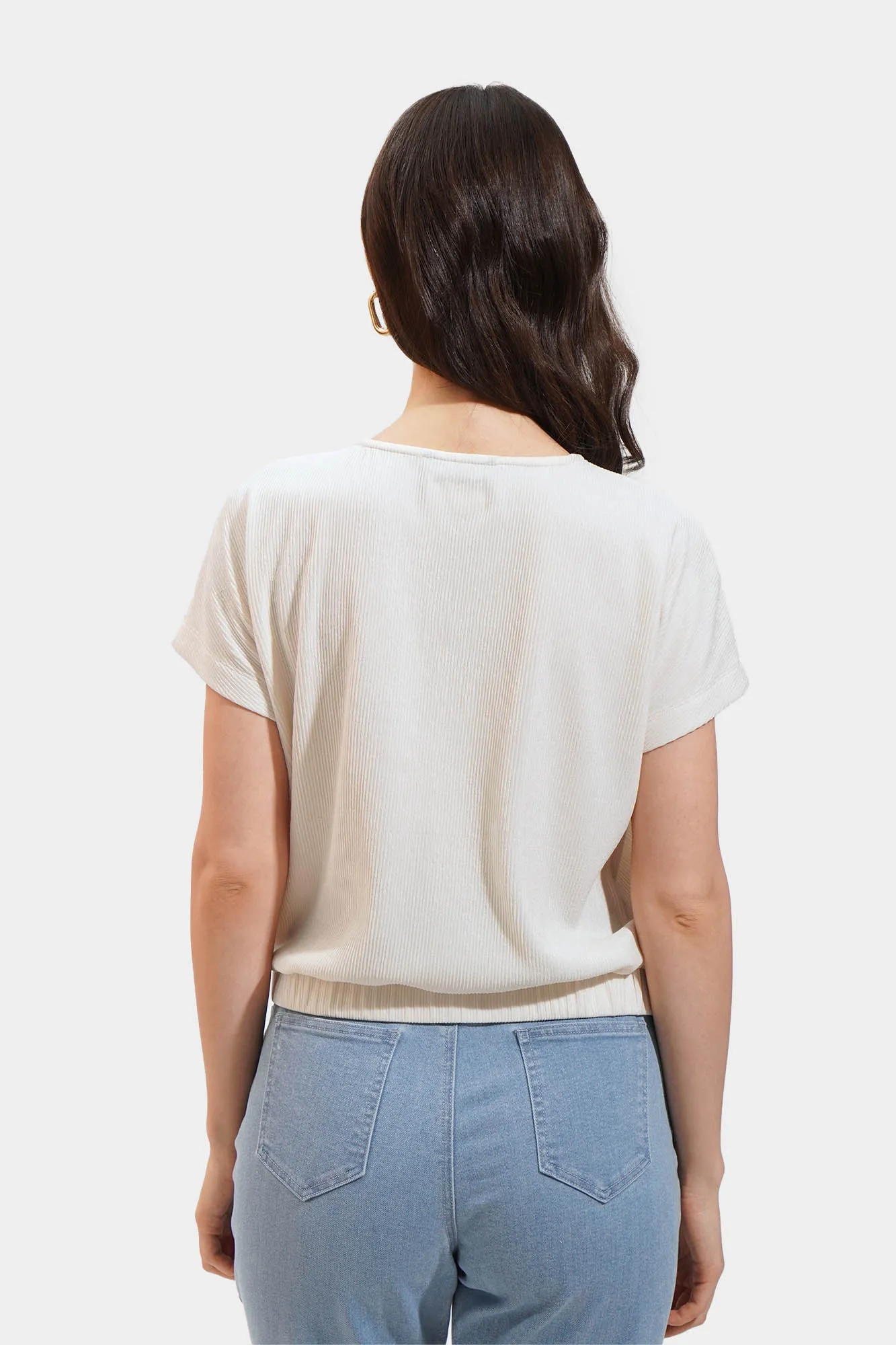Textured Cropped Tee