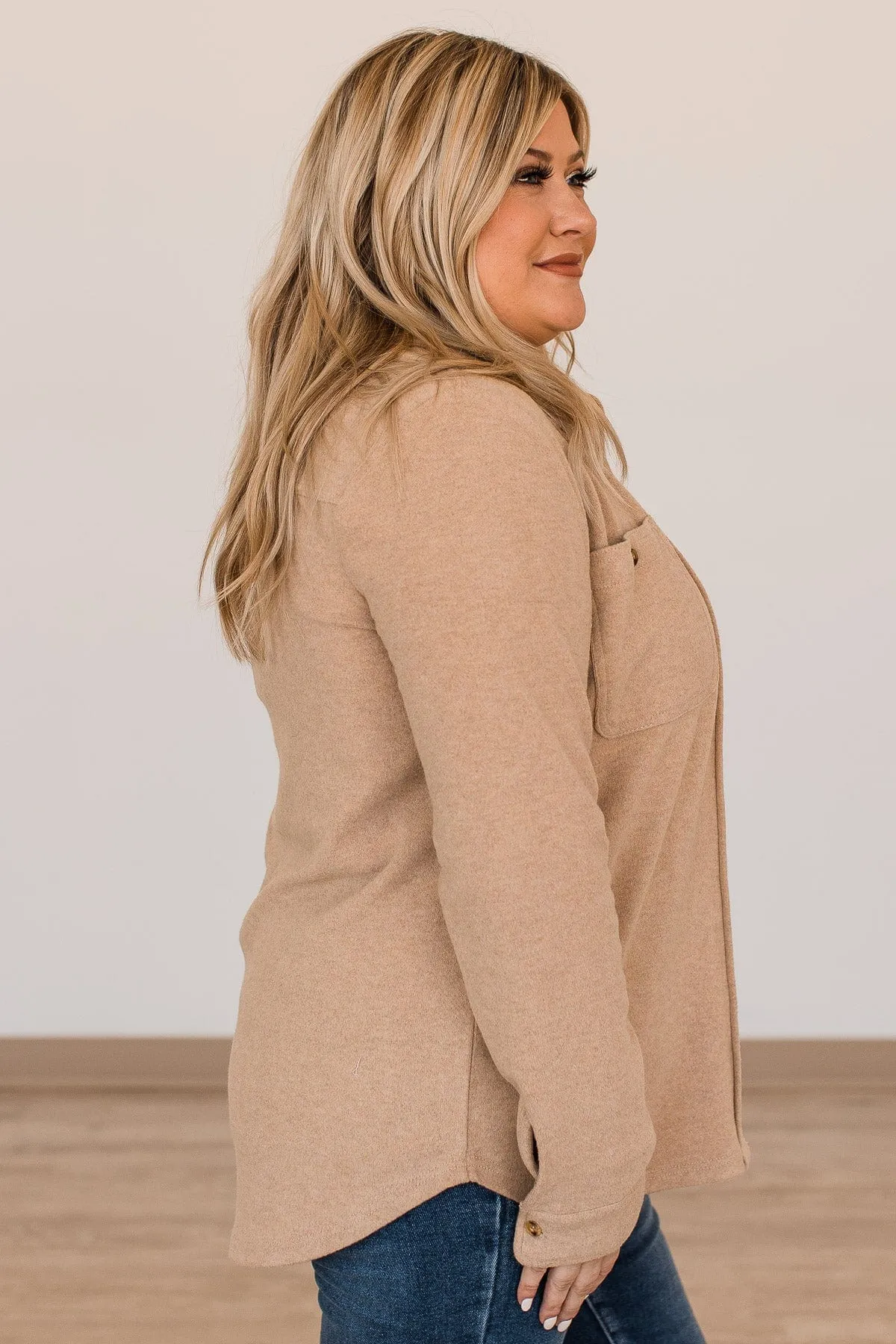 Thread & Supply Free Falling Lightweight Button Down Jacket- Coffee