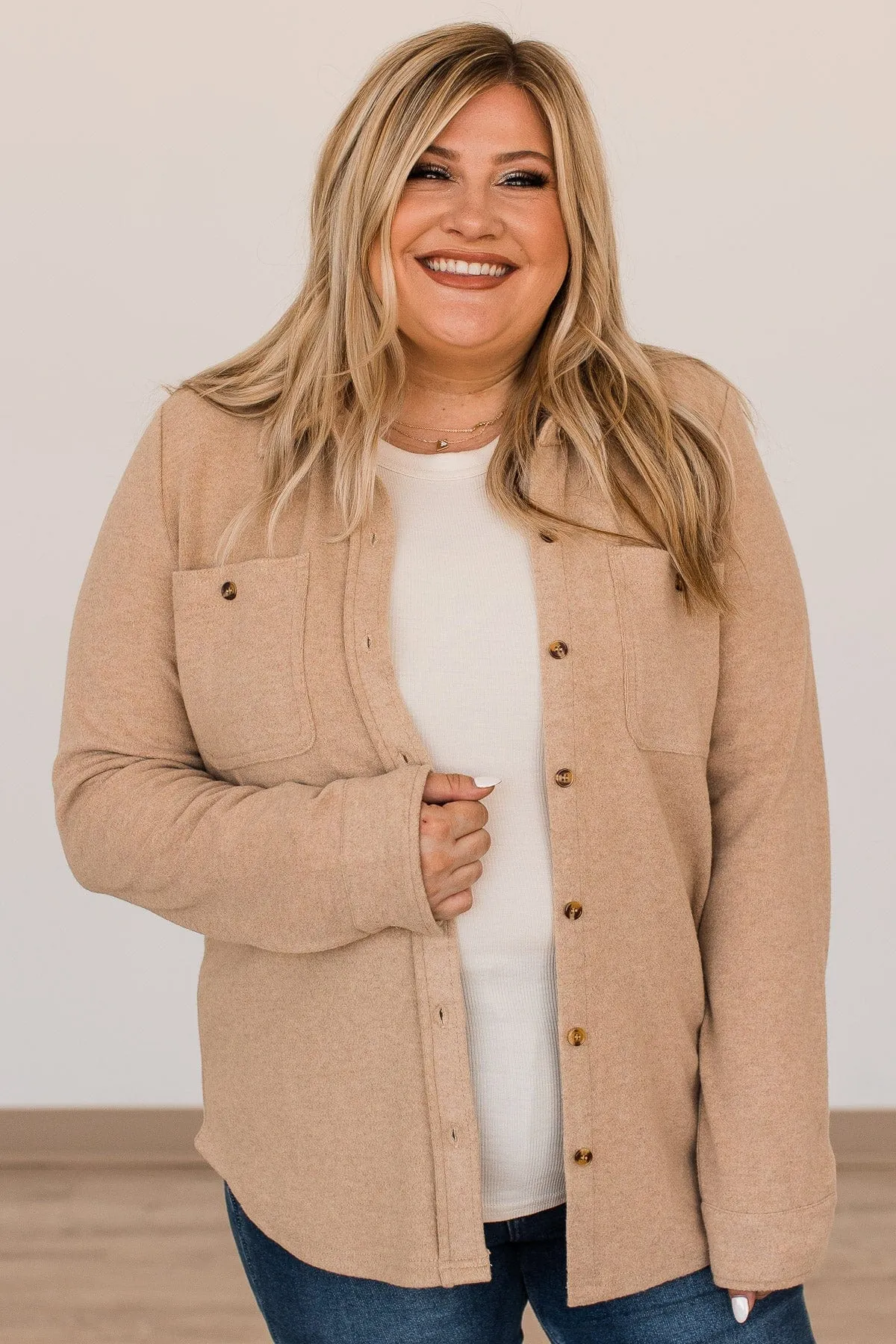 Thread & Supply Free Falling Lightweight Button Down Jacket- Coffee