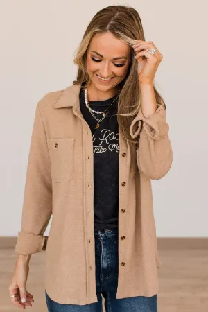 Thread & Supply Free Falling Lightweight Button Down Jacket- Coffee