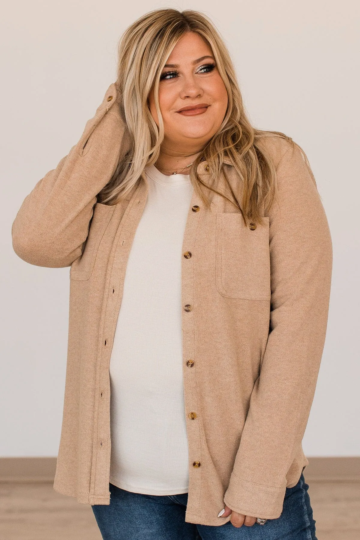 Thread & Supply Free Falling Lightweight Button Down Jacket- Coffee