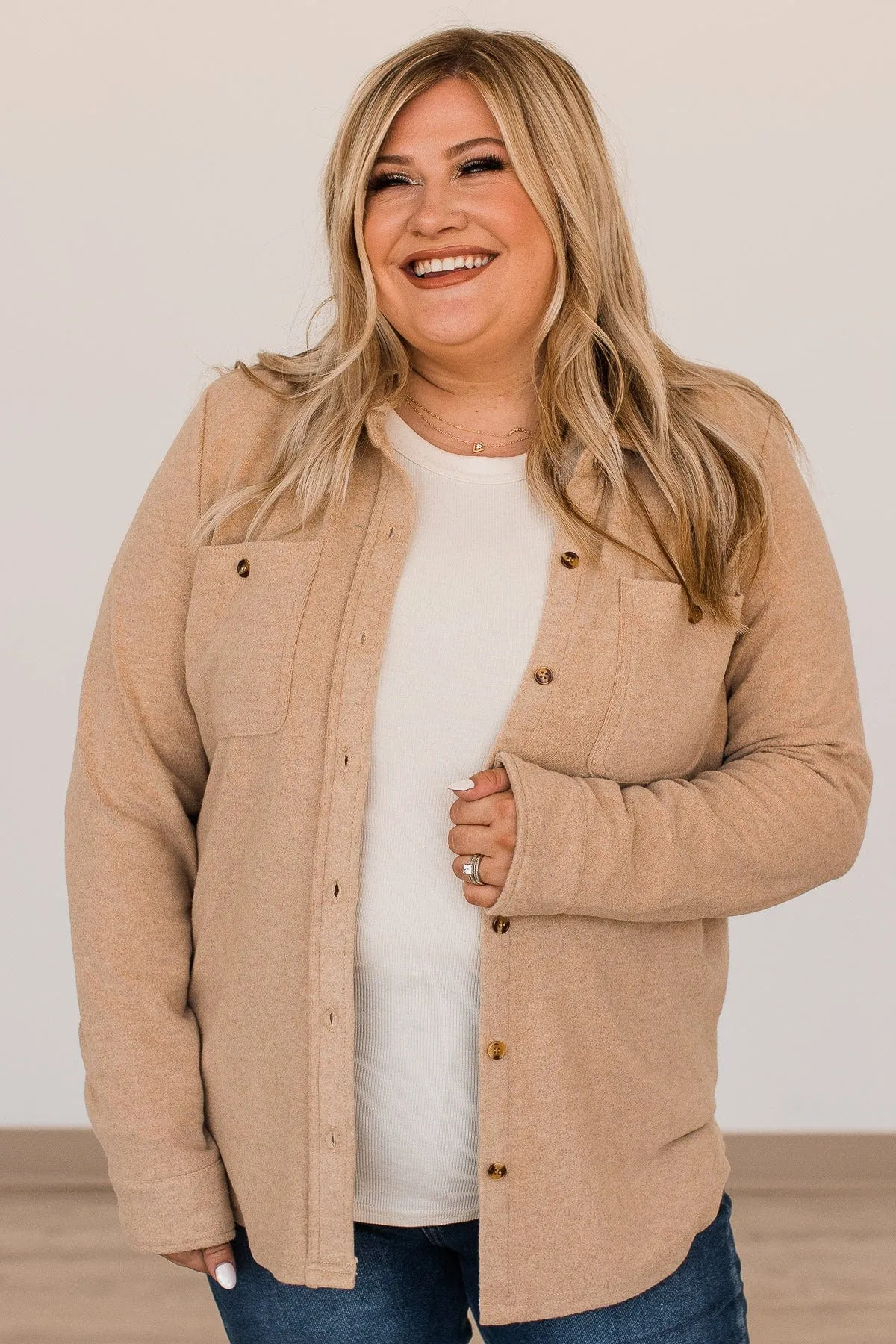 Thread & Supply Free Falling Lightweight Button Down Jacket- Coffee