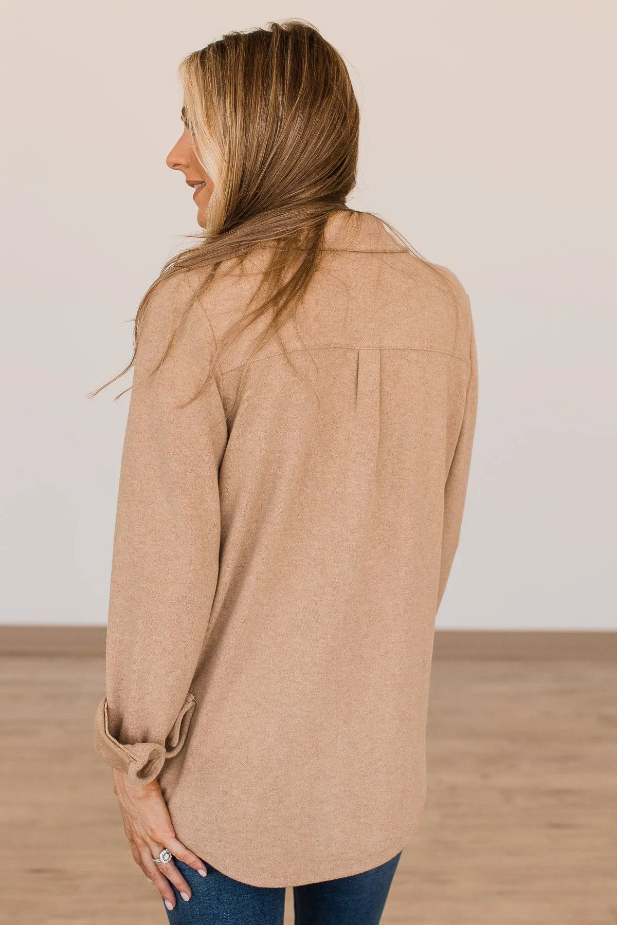 Thread & Supply Free Falling Lightweight Button Down Jacket- Coffee