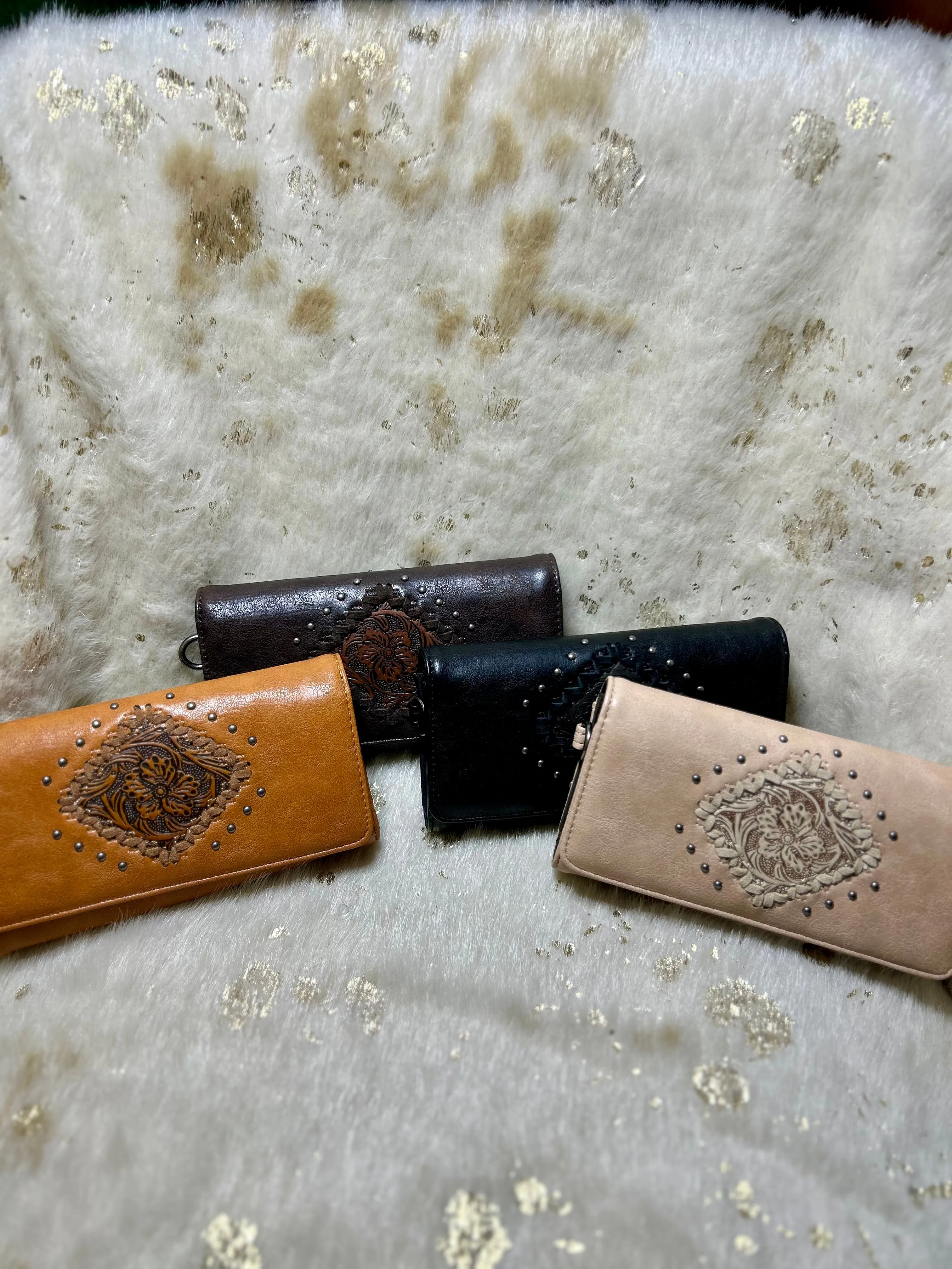 Tooled Studded Wristlet