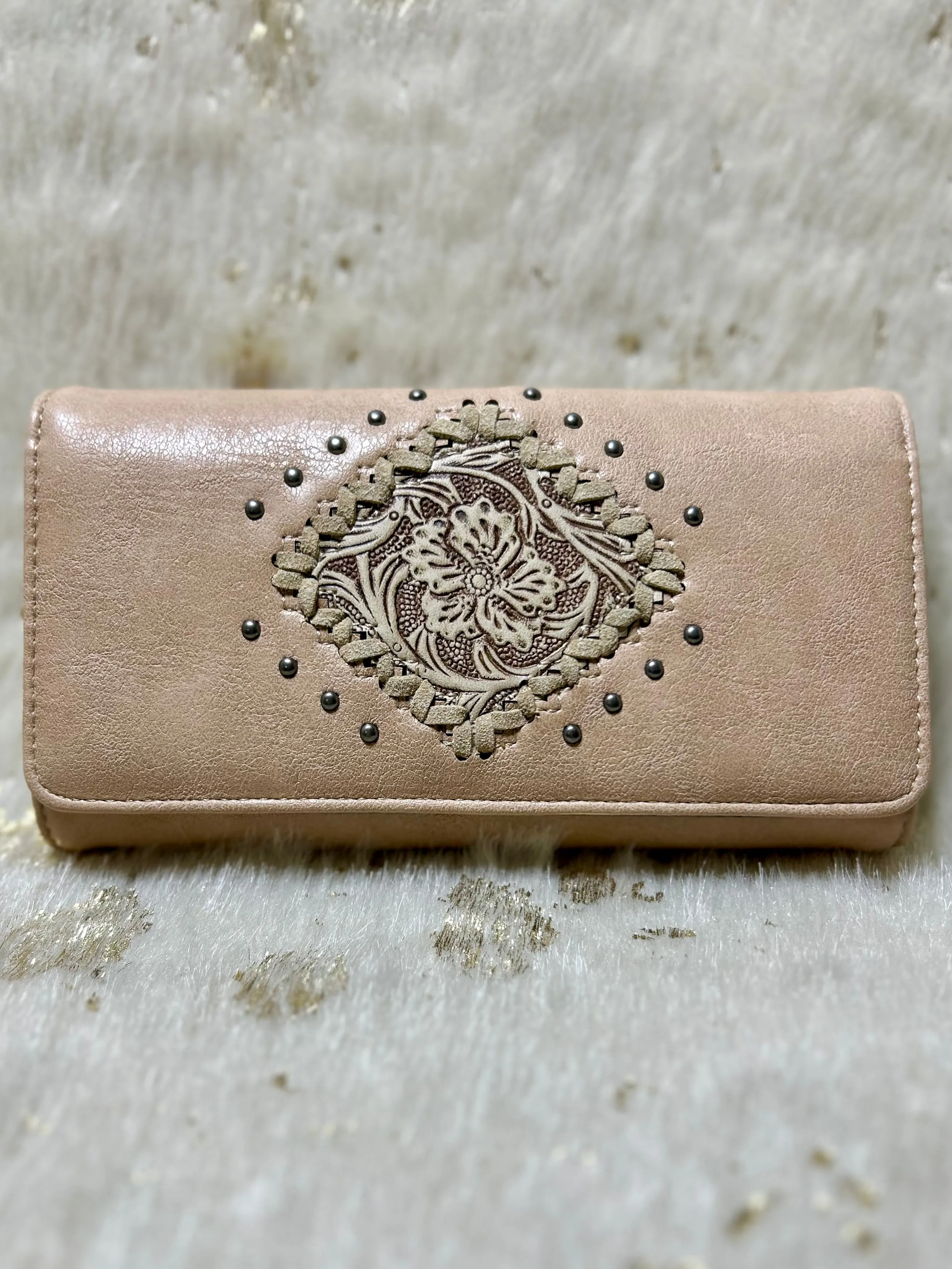 Tooled Studded Wristlet