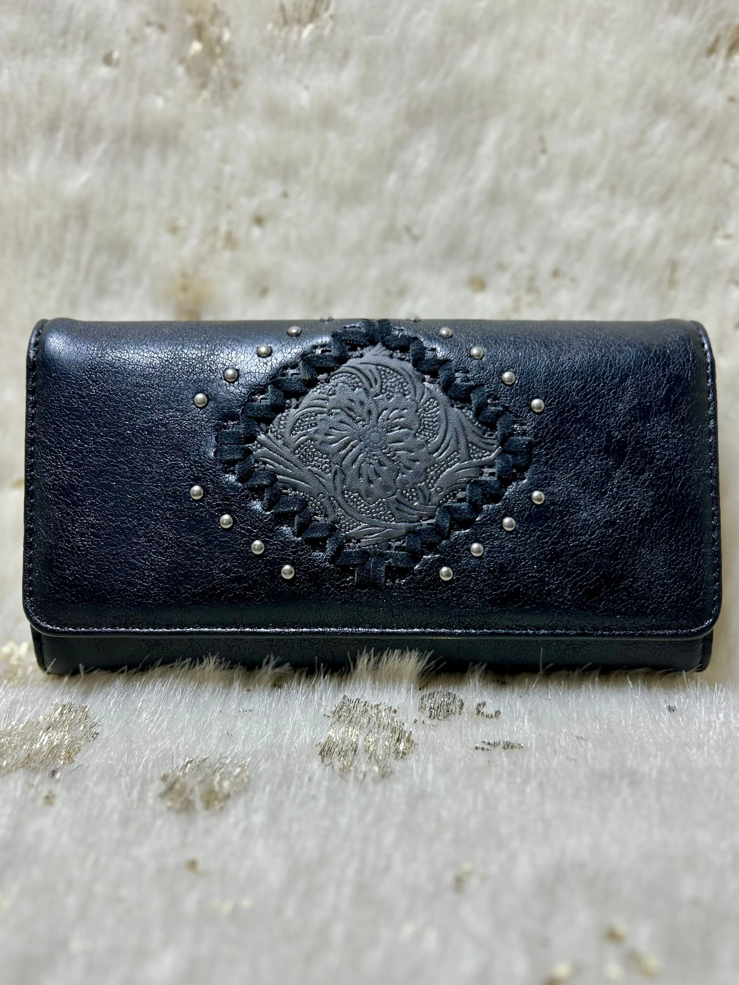 Tooled Studded Wristlet