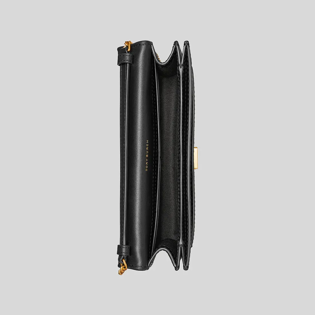 TORY BURCH T Monogram Chain Wallet Black RB-152140