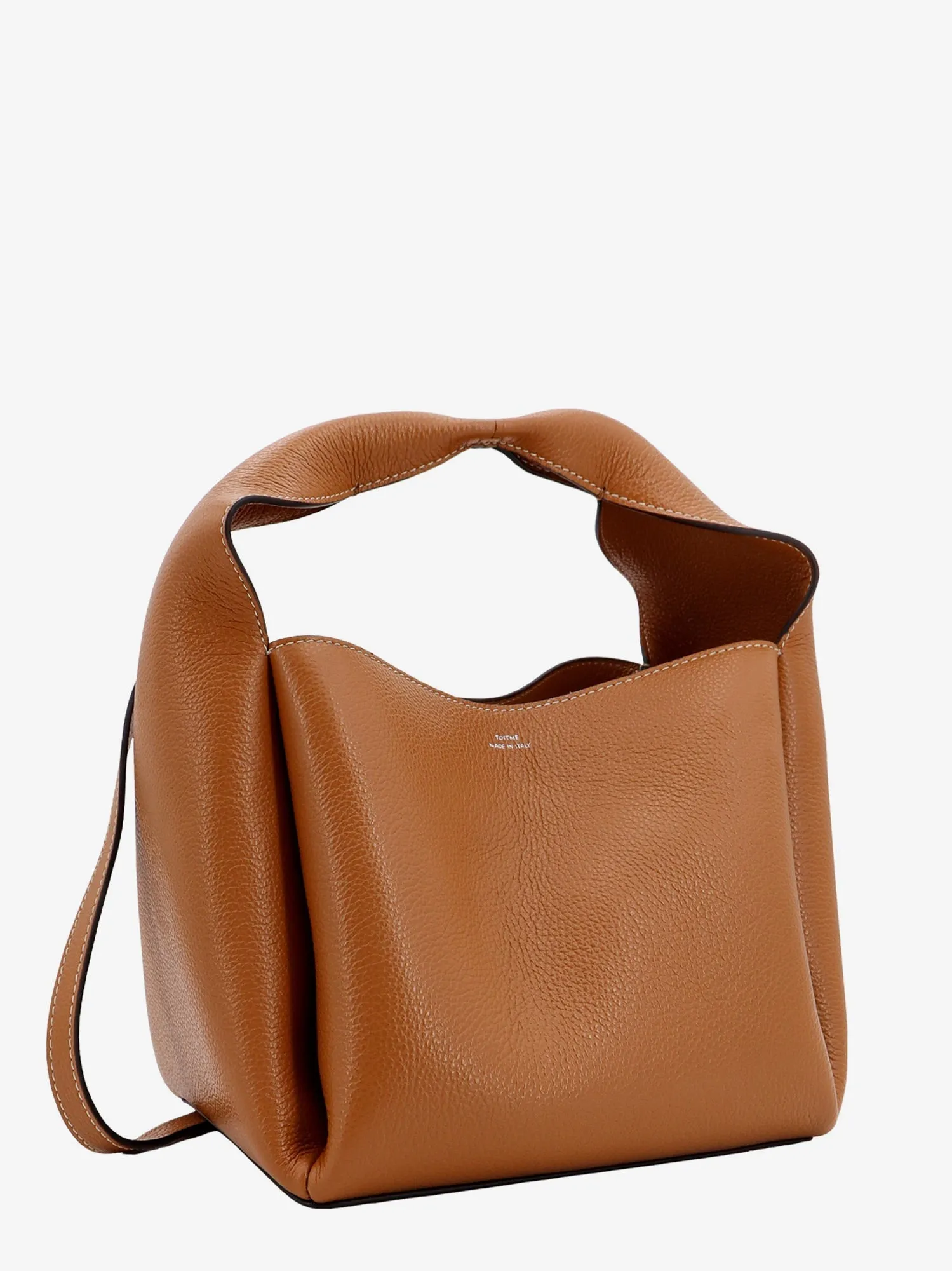 Toteme Leather Bucket Bag With Contrasting Stitching