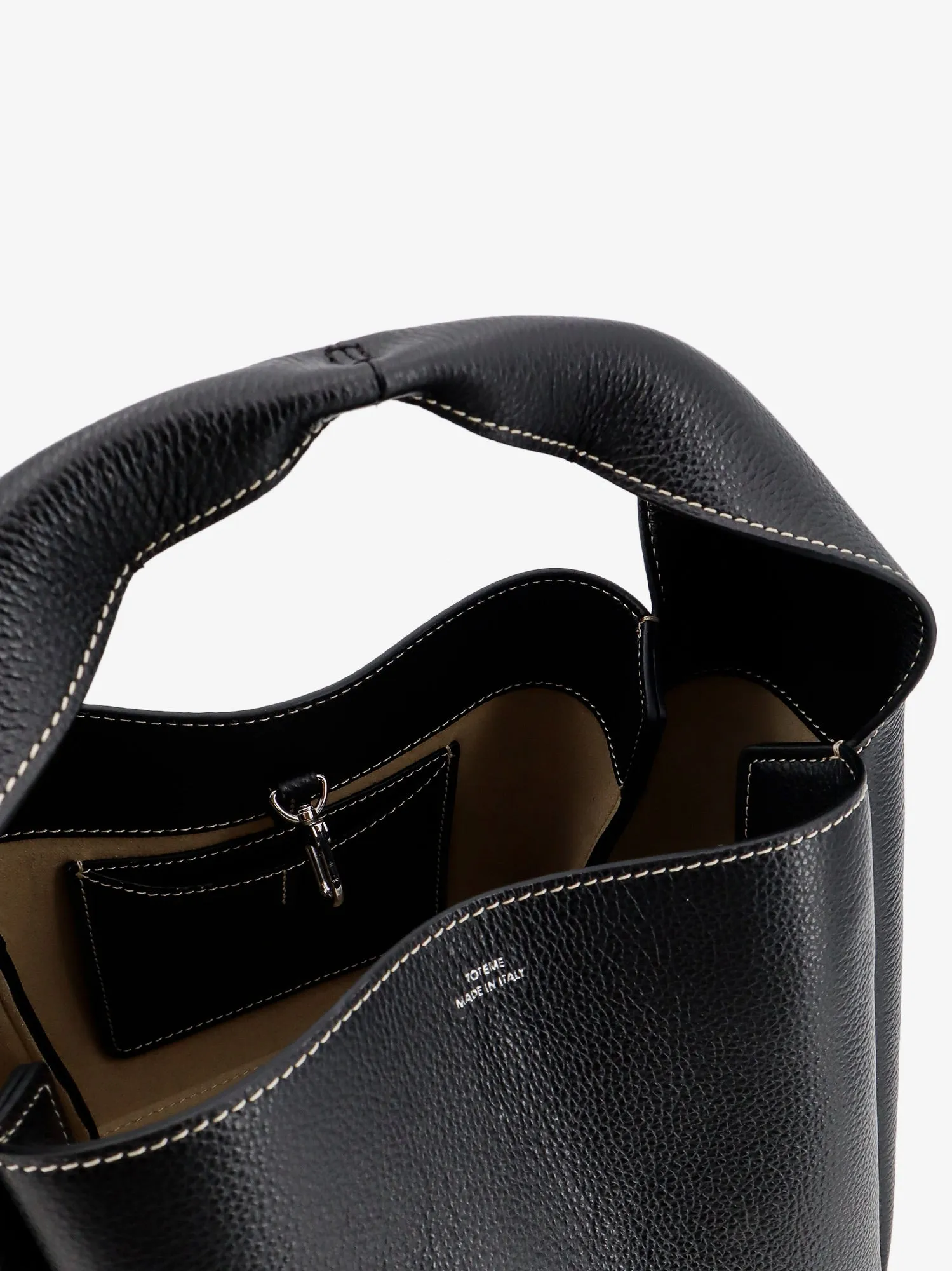 Toteme Leather Bucket Bag With Contrasting Stitching