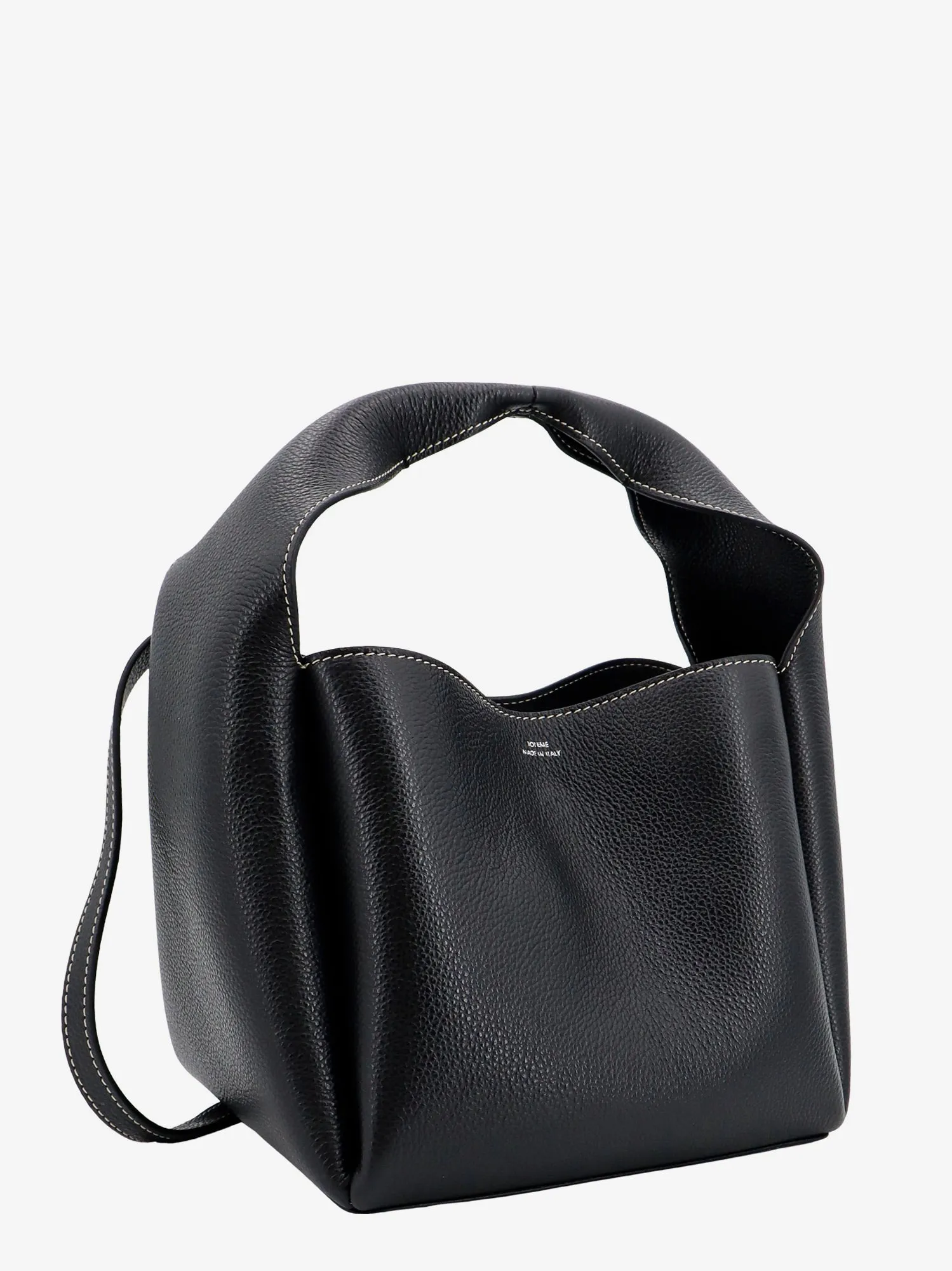 Toteme Leather Bucket Bag With Contrasting Stitching