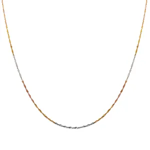 Tri-Tone Lightweight Singapore Chain (14K)