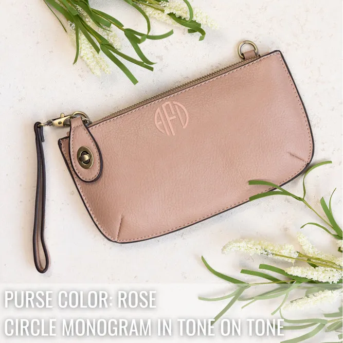 Twist Lock Crossbody Mini Clutch - Monogrammed Wristlet - Pastels