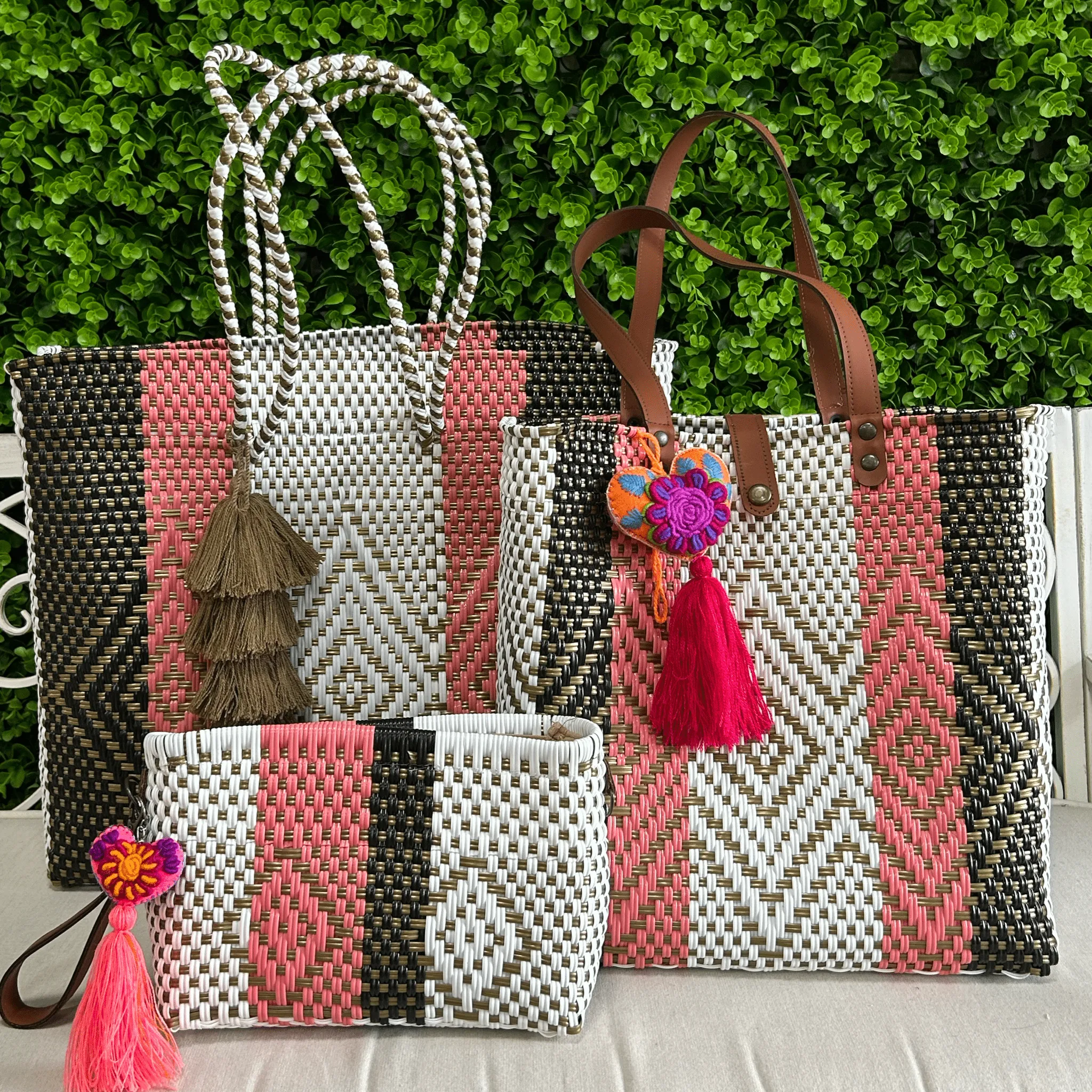 Upcycled Handwoven Crossbody Convertible -  Pinky Promise