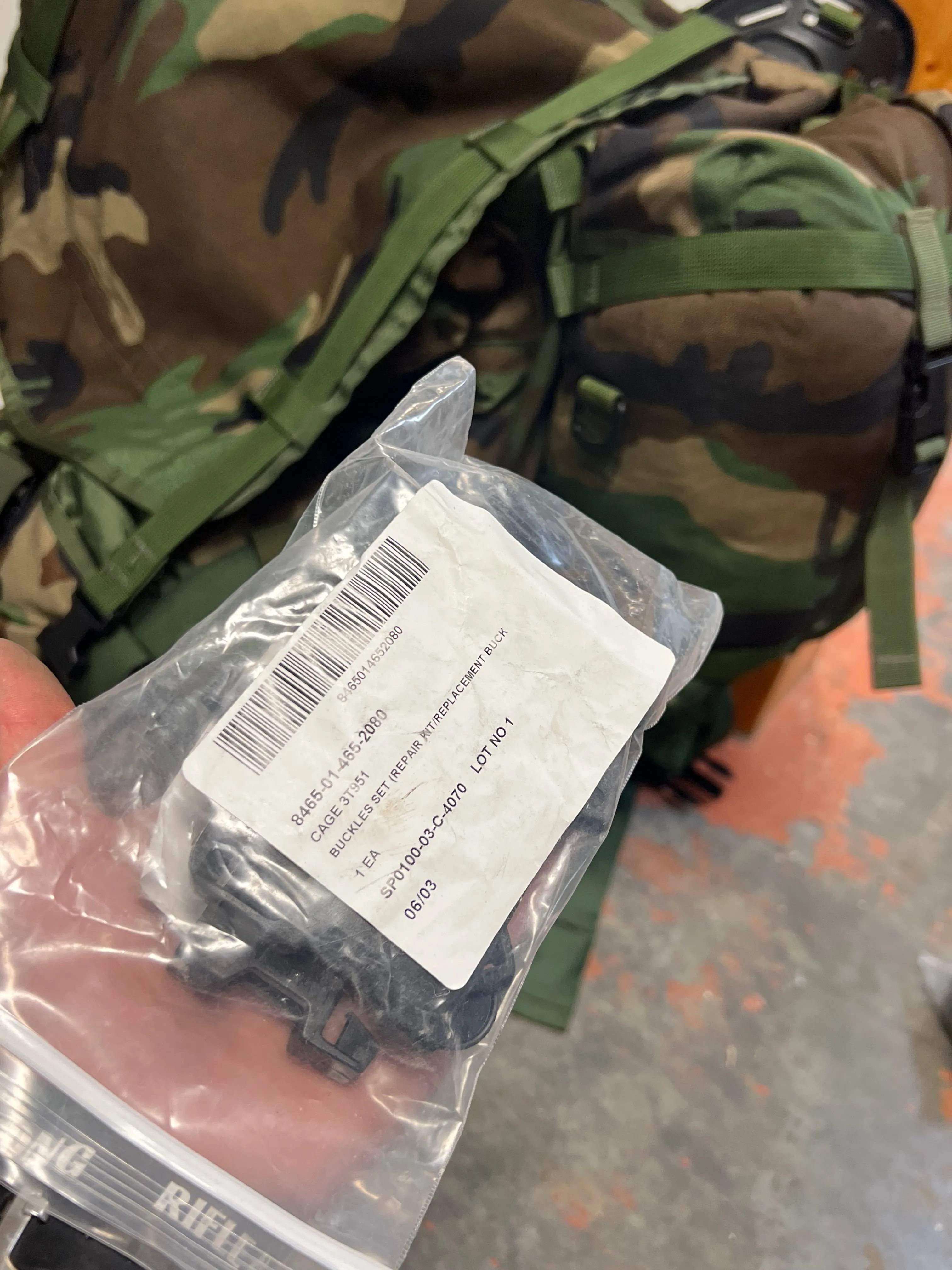 USGI MOLLE-ii Rucksack Buckle Repair Kit - Black