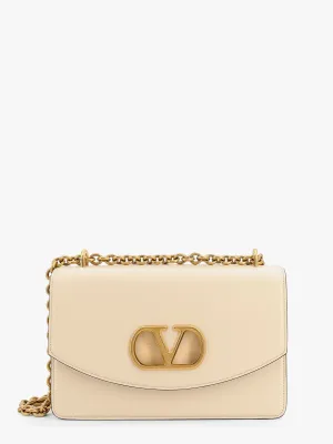 Valentino Garavani Vain Leather Shoulder Bag With Vlogo Signature Detail