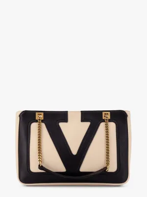 Valentino Garavani Valentino Garavani Viva Superstar Leather Shoulder Bag With Maxi Vlogo Signature On The Front