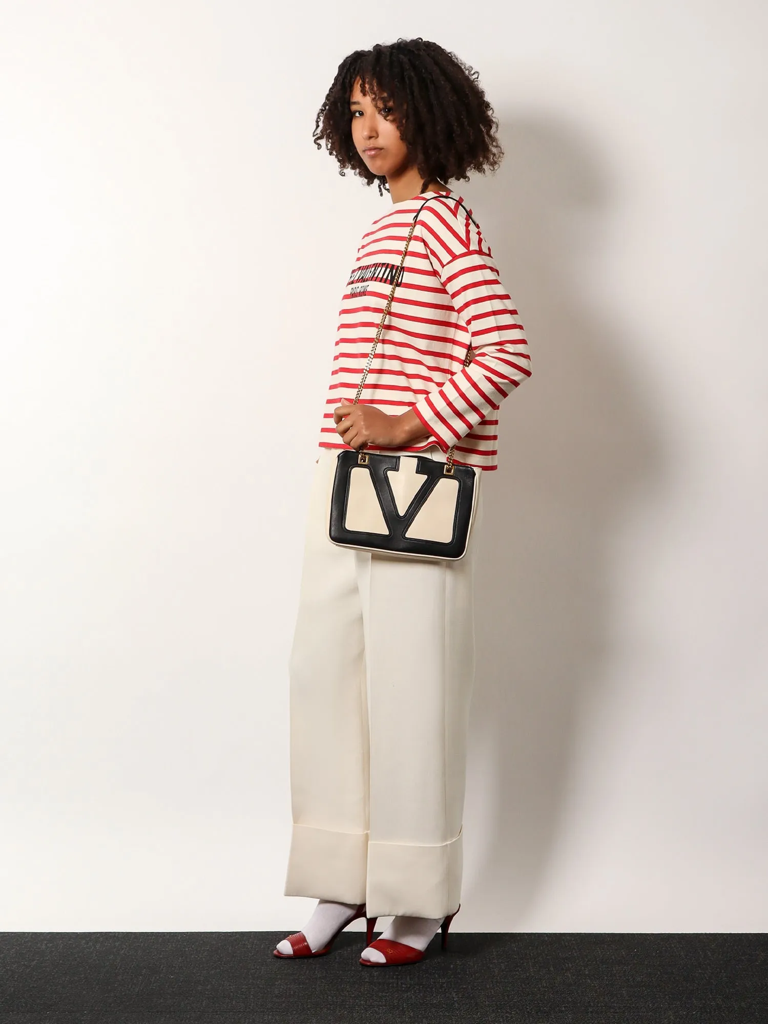 Valentino Garavani Valentino Garavani Viva Superstar Leather Shoulder Bag With Maxi Vlogo Signature On The Front
