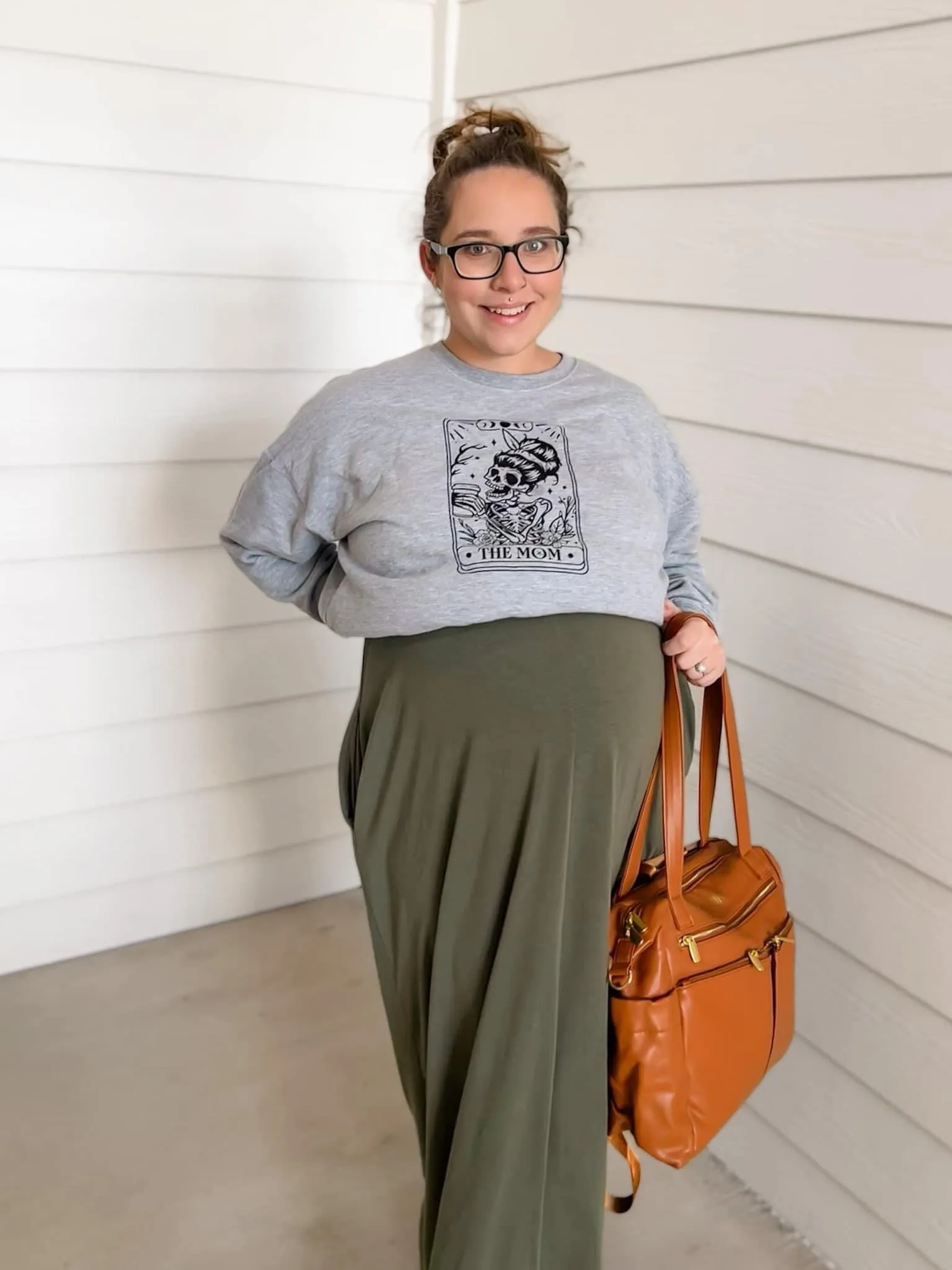 Vegan Leather Diaper Bag | Camel