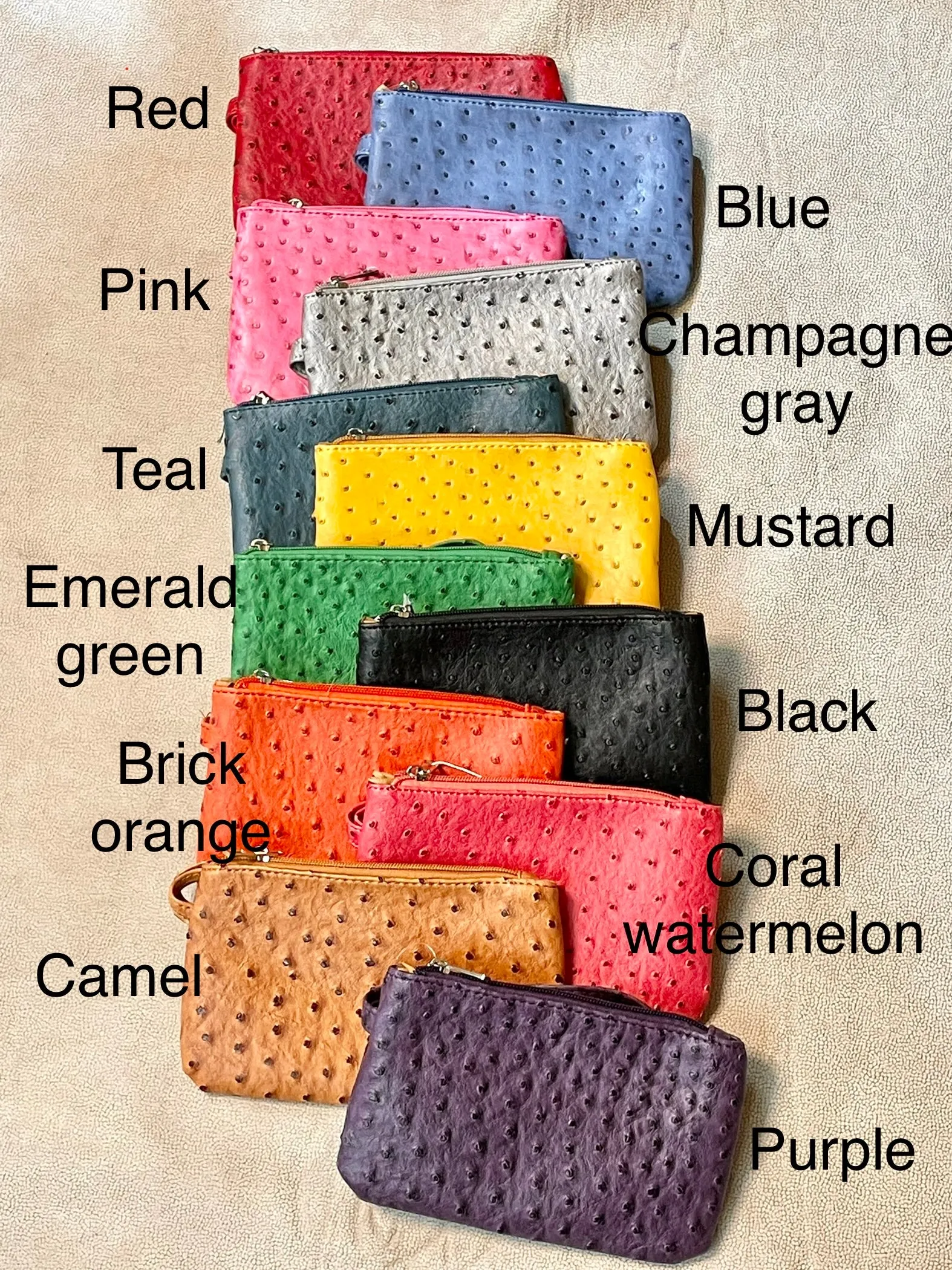 Vegan Ostrich Wristlet