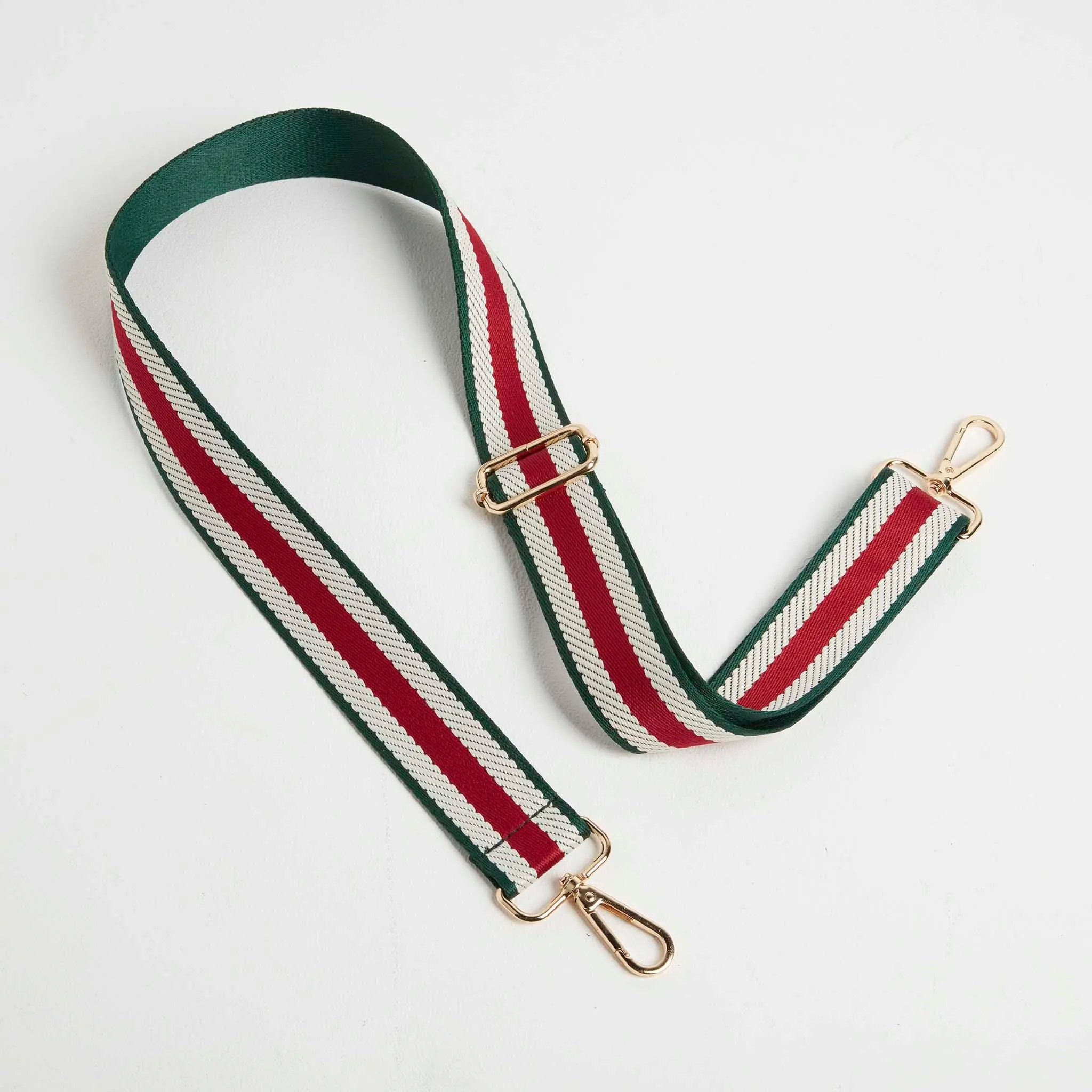 Verona Crossbody Tassel Teal Bag with Green Stripe Strap