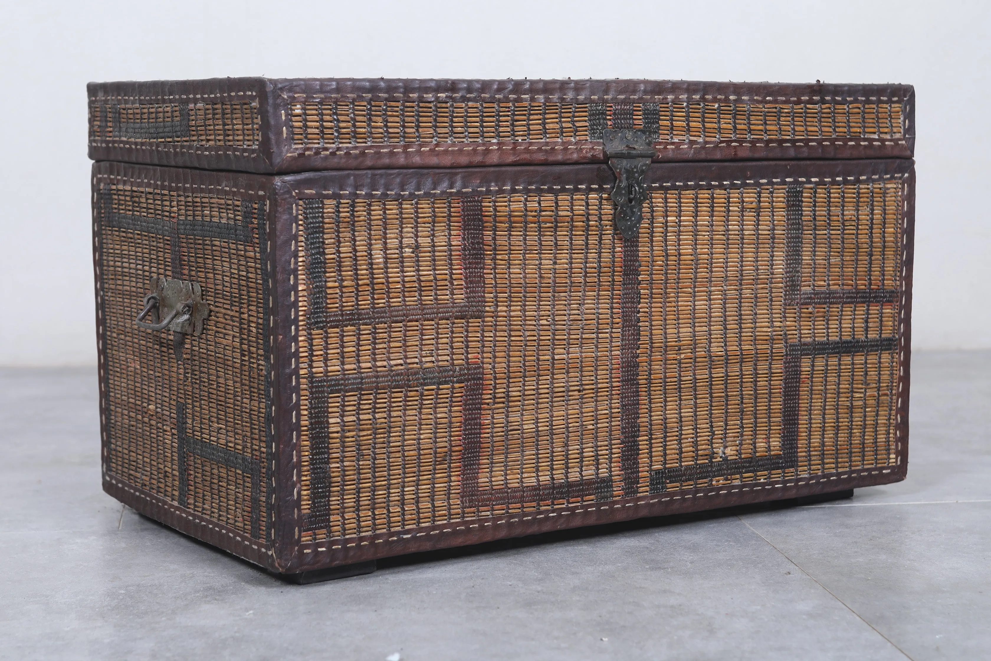 Vintage Moroccan chest  H 16.1 inches x W 27.9 inches x D 16.1 inches