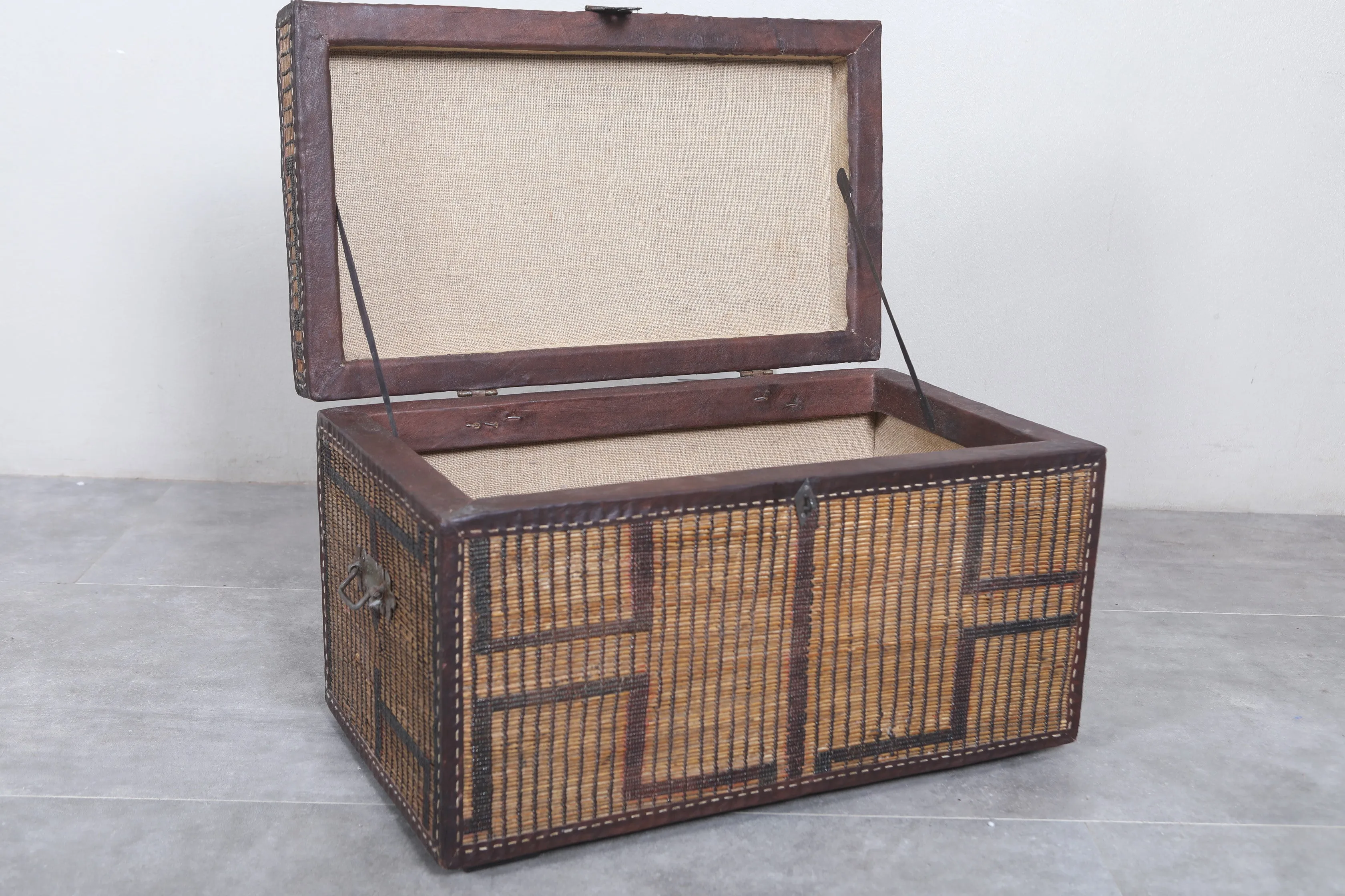 Vintage Moroccan chest  H 16.1 inches x W 27.9 inches x D 16.1 inches