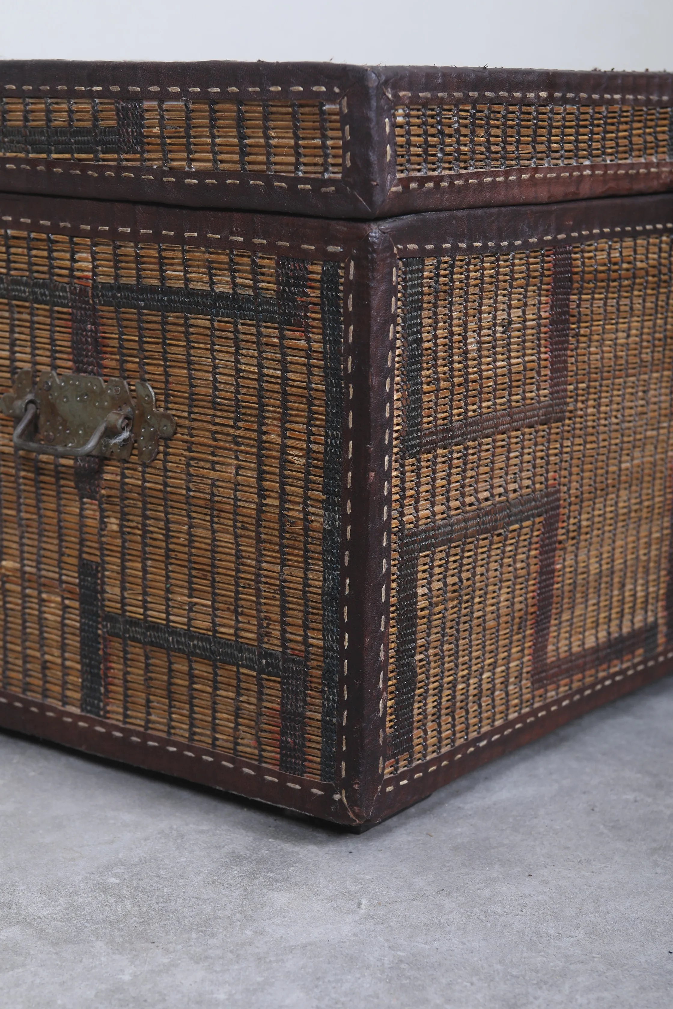 Vintage Moroccan chest  H 16.1 inches x W 27.9 inches x D 16.1 inches