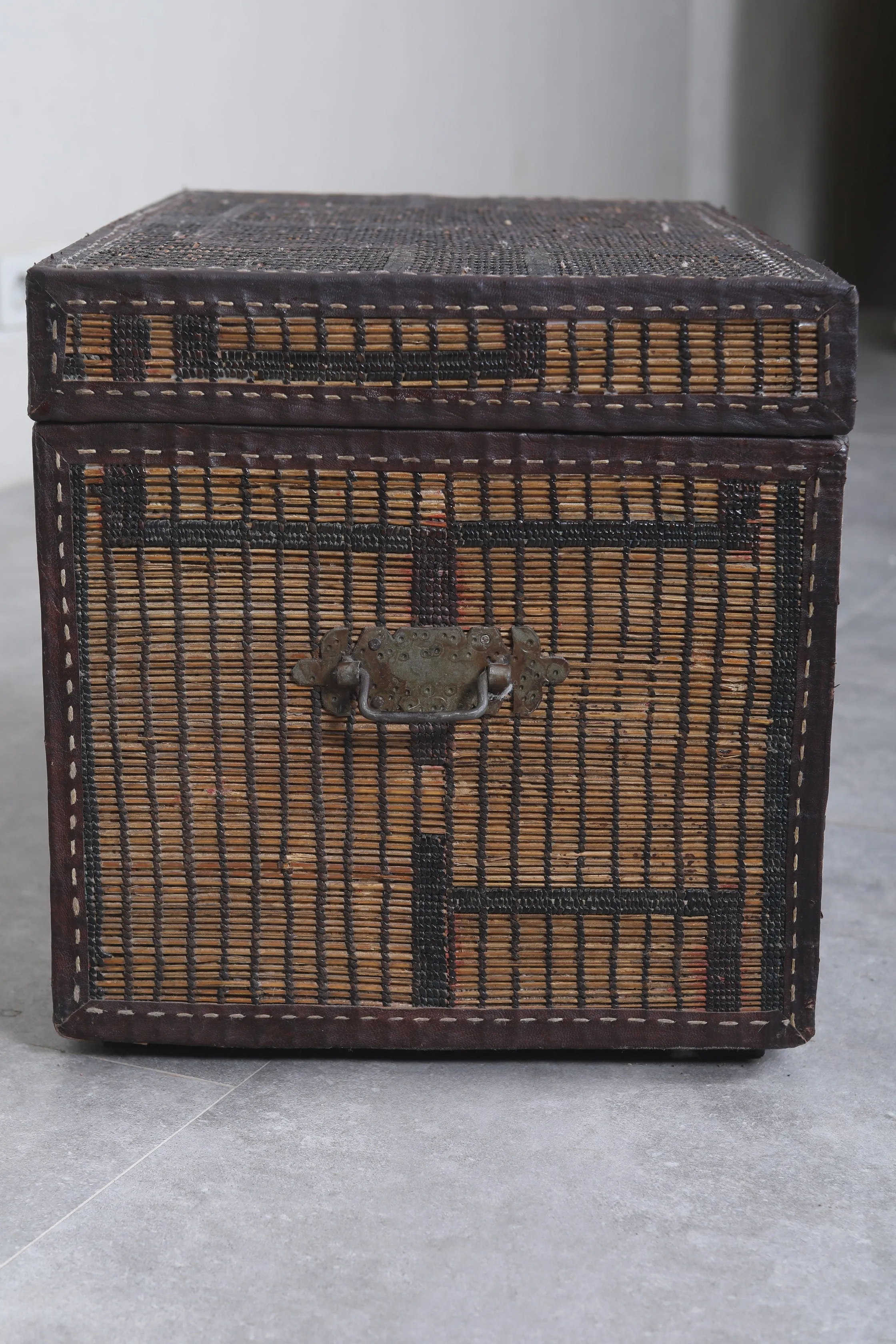 Vintage Moroccan chest  H 16.1 inches x W 27.9 inches x D 16.1 inches
