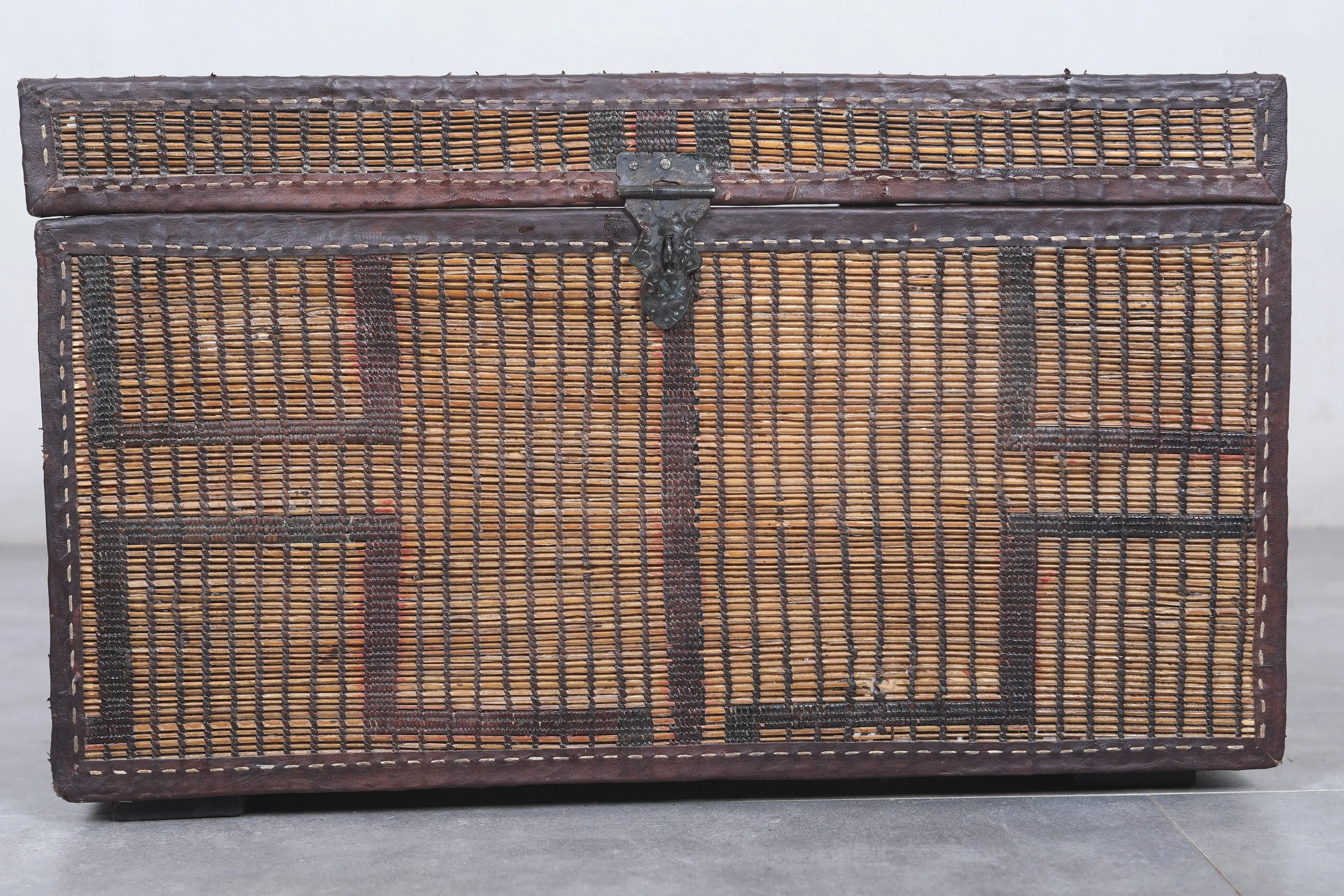 Vintage Moroccan chest  H 16.1 inches x W 27.9 inches x D 16.1 inches