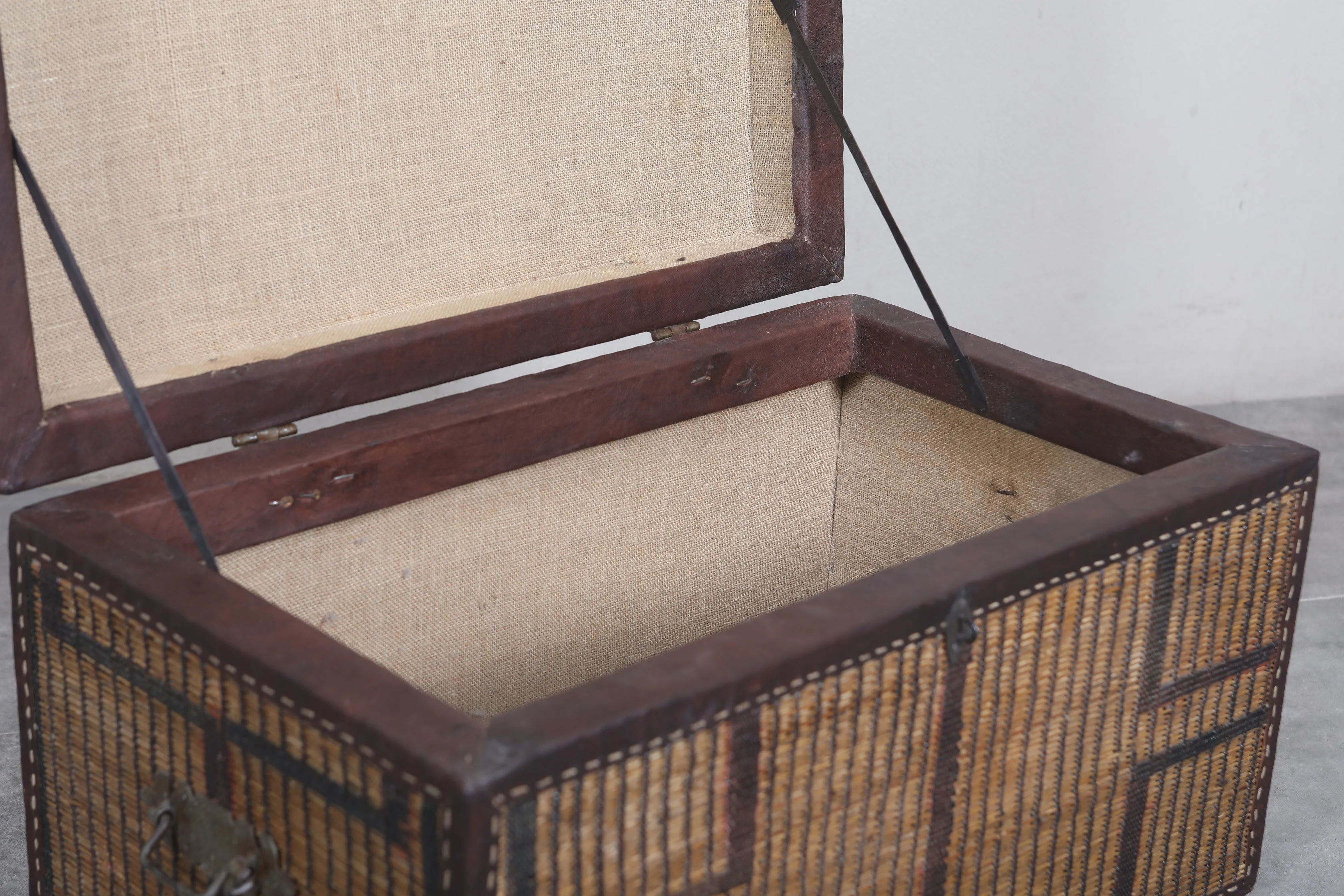 Vintage Moroccan chest  H 16.1 inches x W 27.9 inches x D 16.1 inches