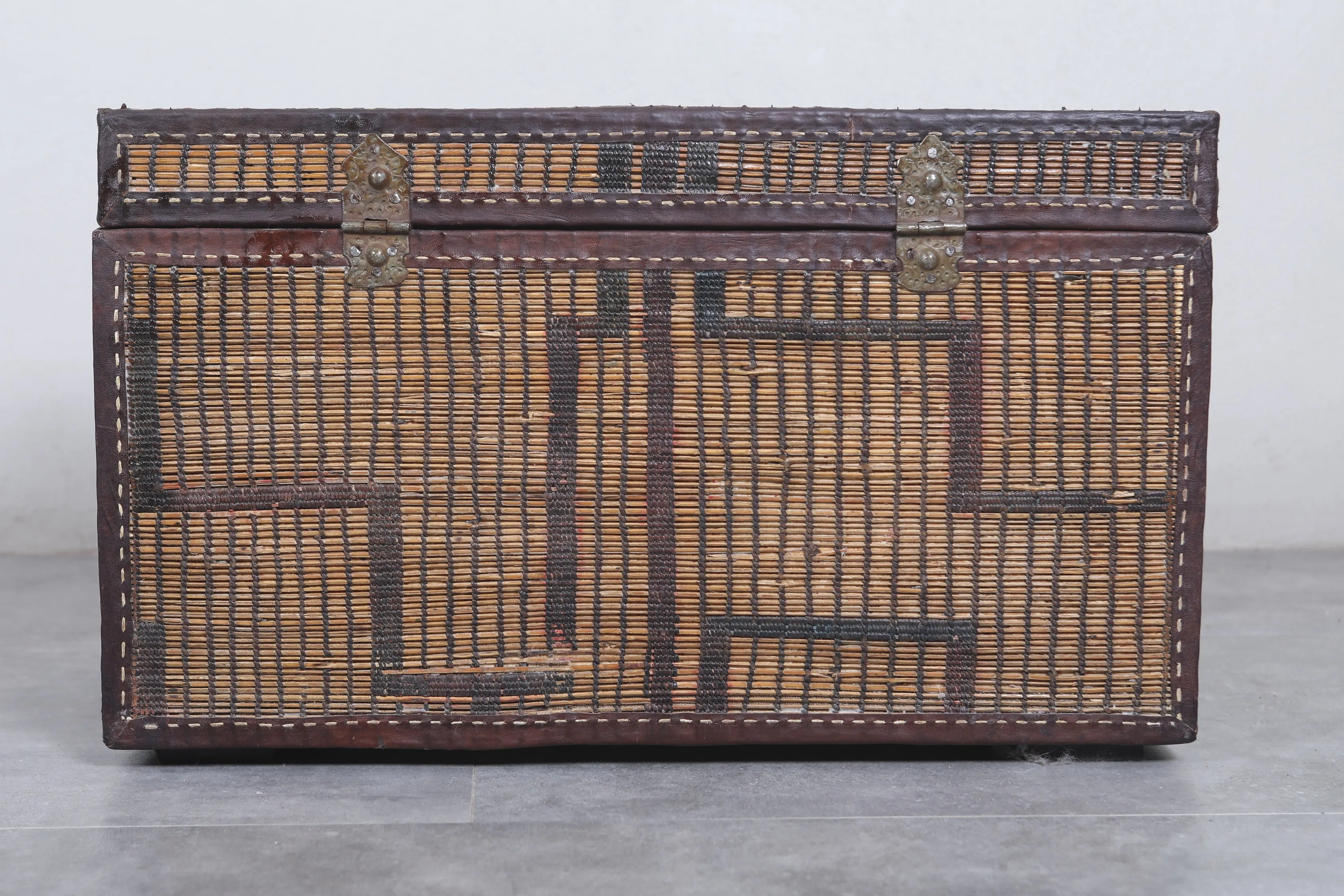 Vintage Moroccan chest  H 16.1 inches x W 27.9 inches x D 16.1 inches