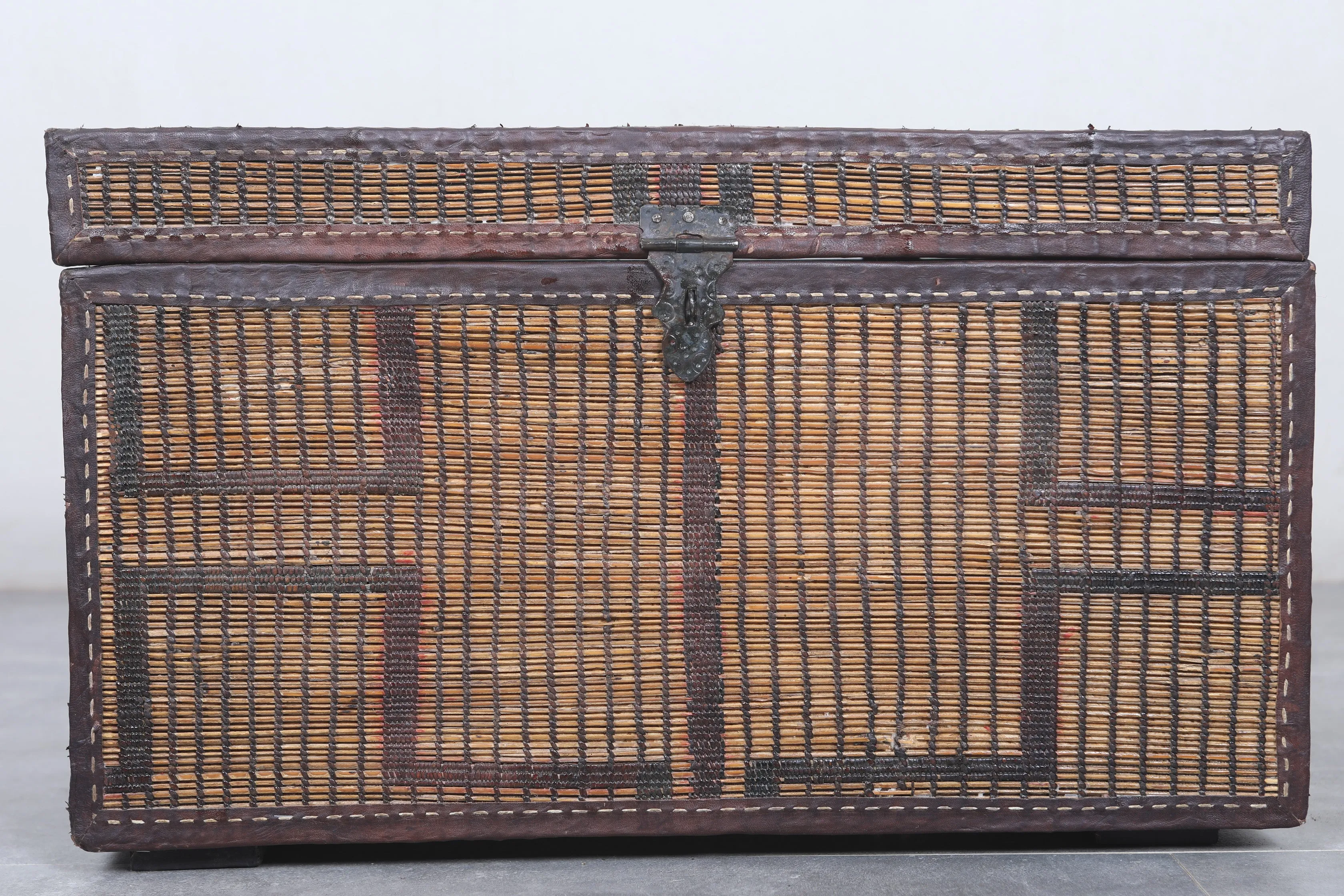 Vintage Moroccan chest  H 16.1 inches x W 27.9 inches x D 16.1 inches