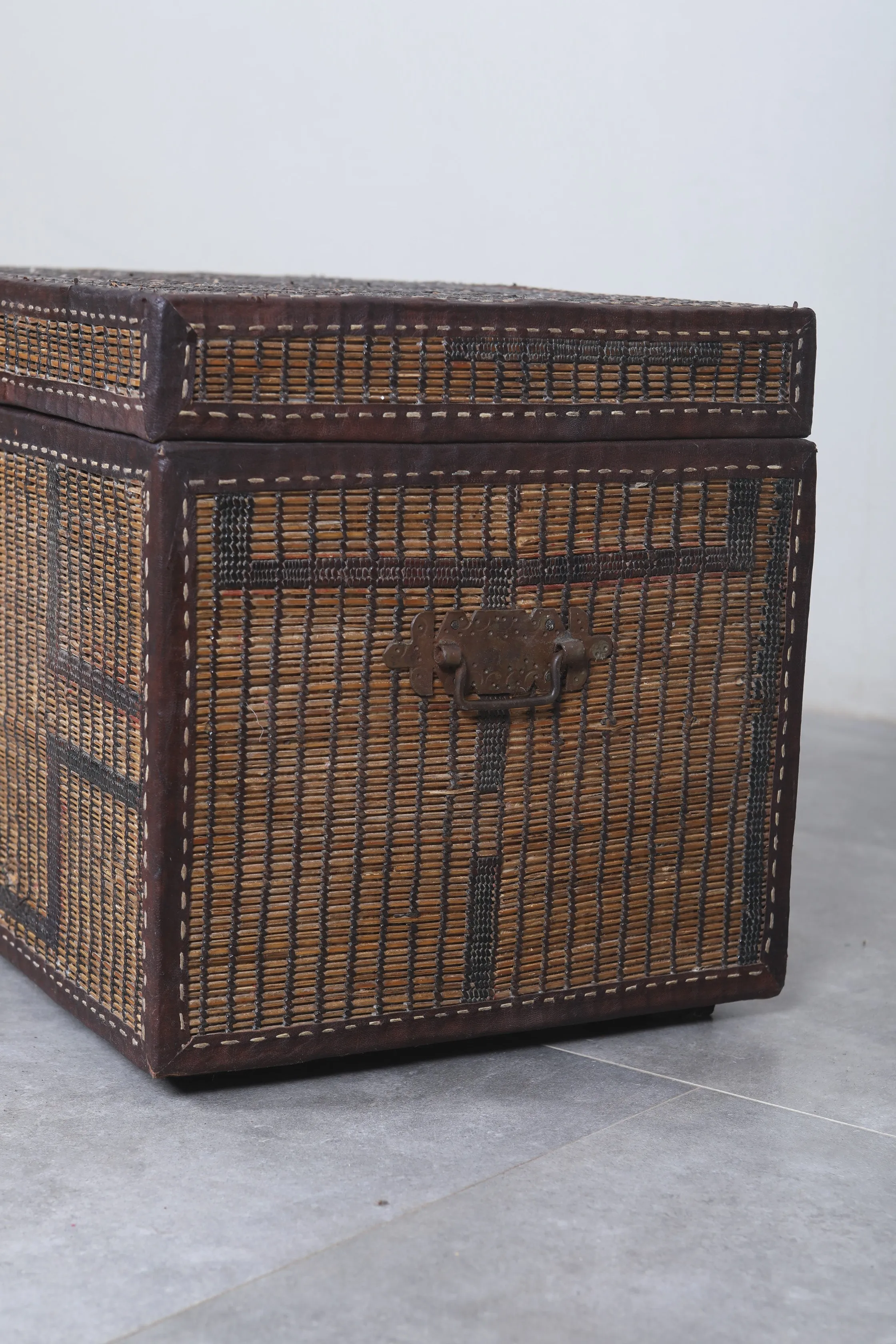 Vintage Moroccan chest  H 16.1 inches x W 27.9 inches x D 16.1 inches