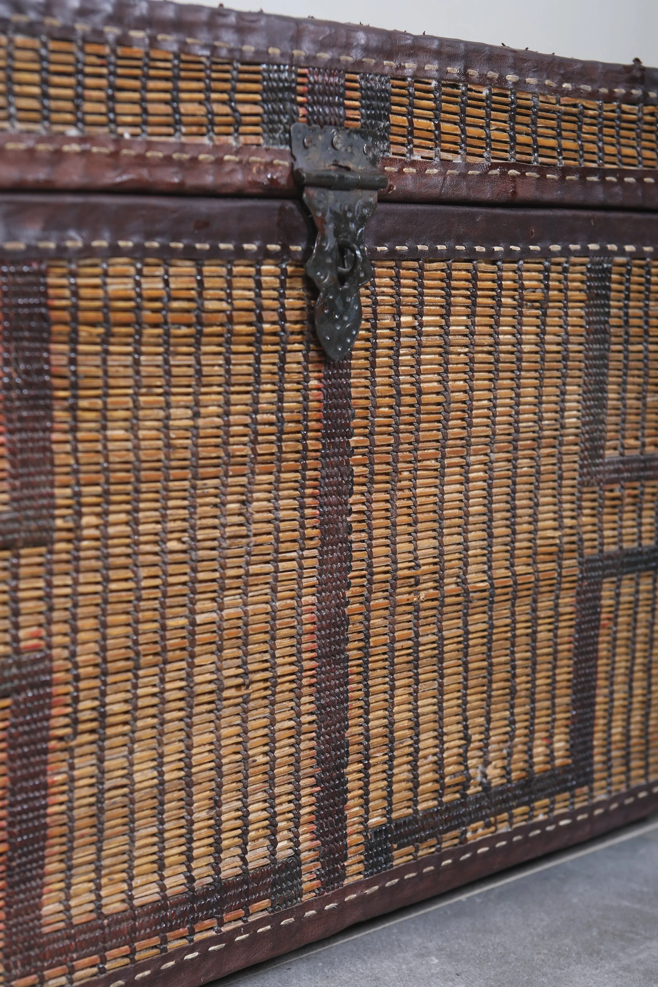 Vintage Moroccan chest  H 16.1 inches x W 27.9 inches x D 16.1 inches