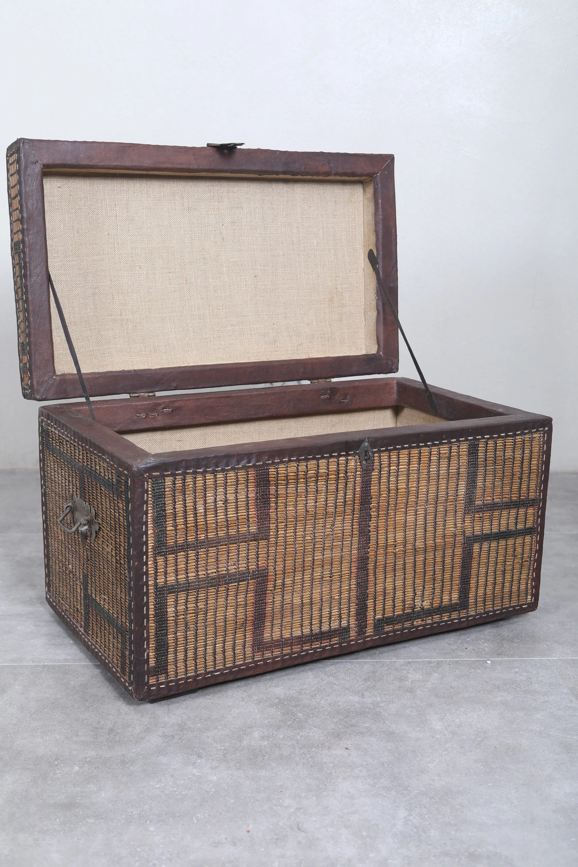 Vintage Moroccan chest  H 16.1 inches x W 27.9 inches x D 16.1 inches