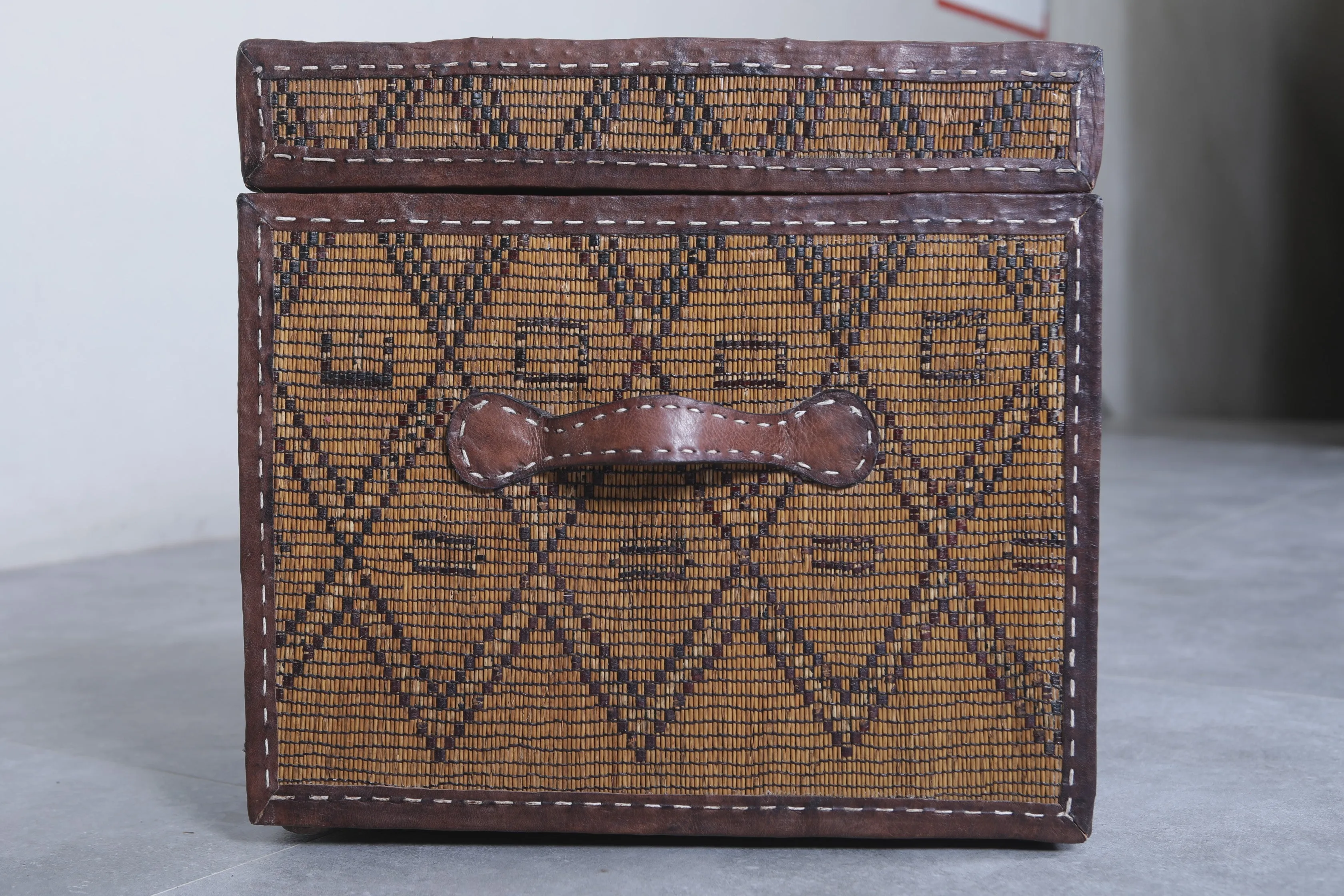 Vintage Moroccan chest  H 16.5 INCHES X W 23.6 INCHES X D 17.7 INCHES