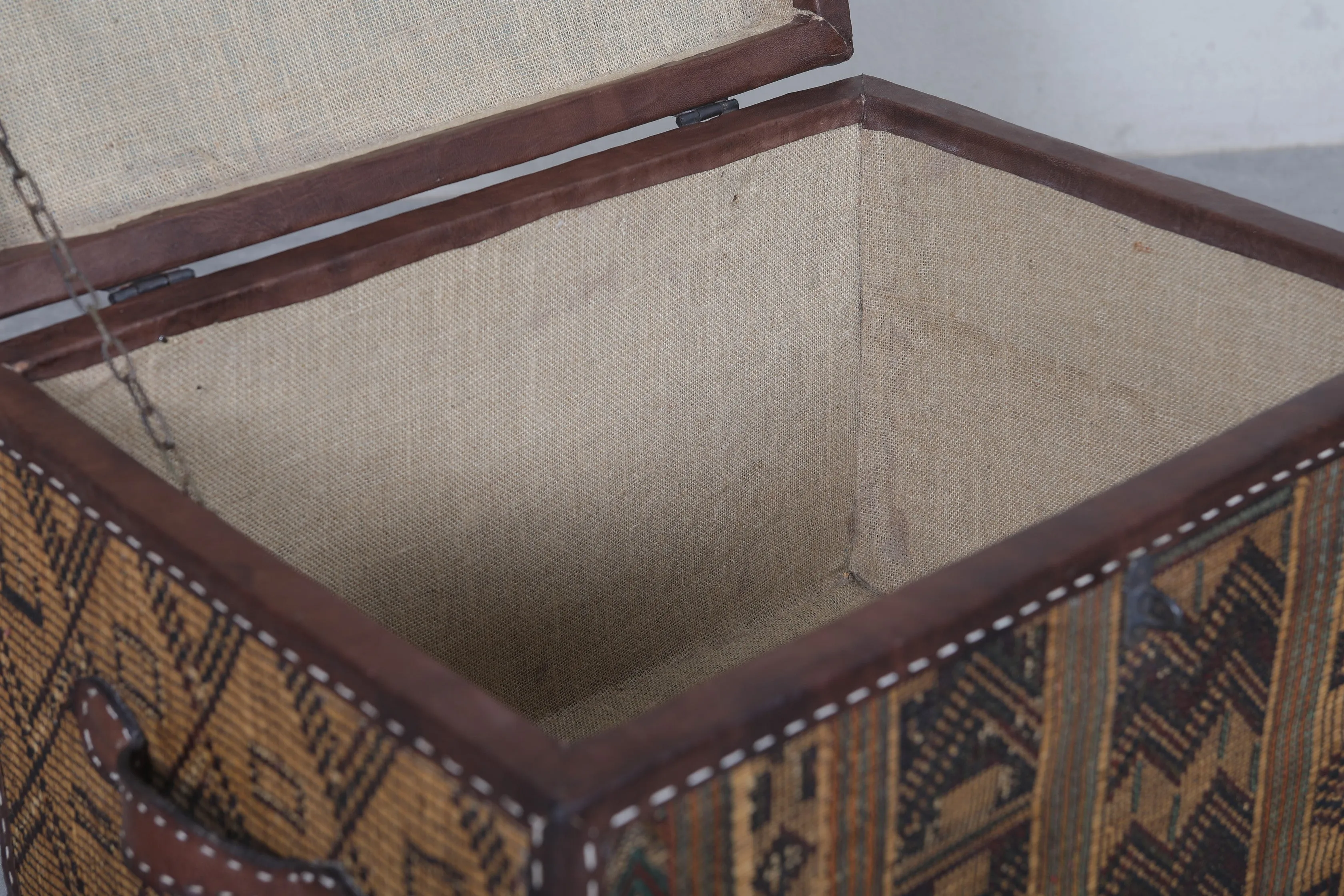 Vintage Moroccan chest  H 16.5 INCHES X W 23.6 INCHES X D 17.7 INCHES