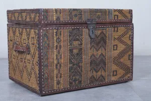 Vintage Moroccan chest  H 16.5 INCHES X W 23.6 INCHES X D 17.7 INCHES
