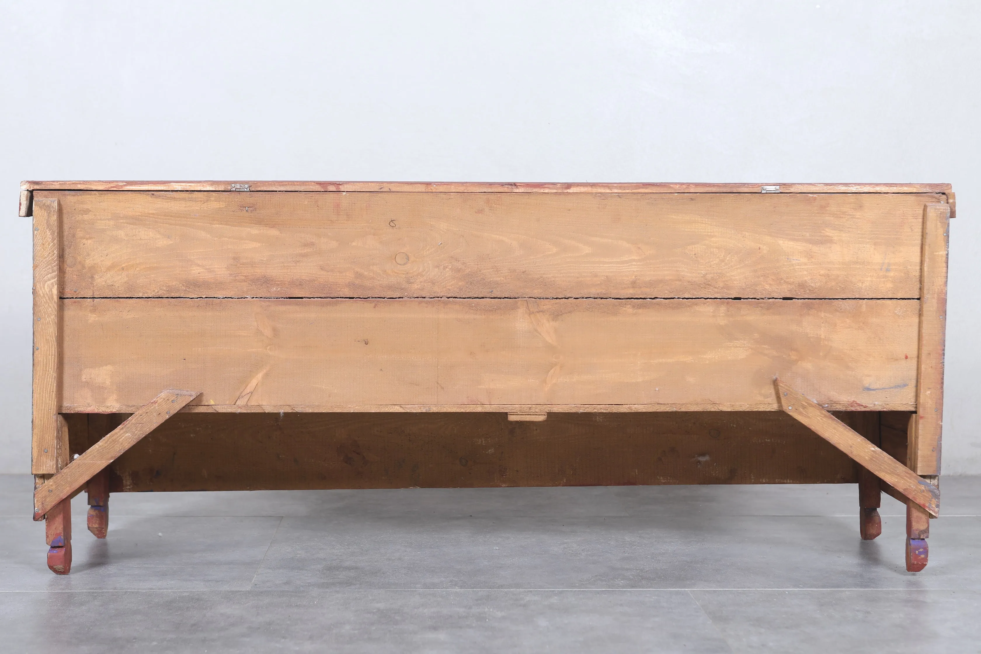 Vintage Moroccan chest  H 22  inches x W 51.1 inches x D 13.7 inches