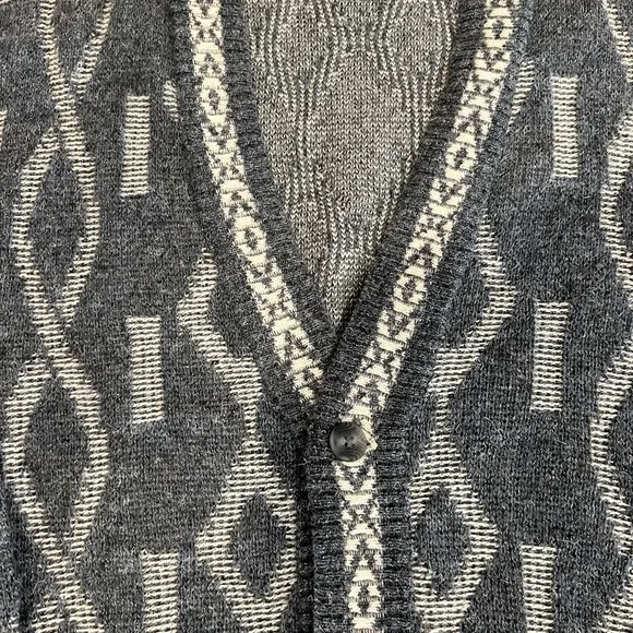 Vintage Patterned Cardigan, Kensington Brand, Made in Italy, V-Neck