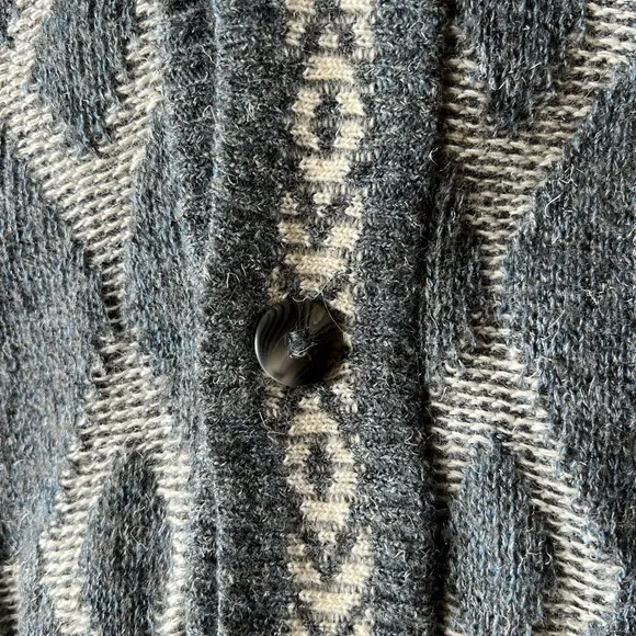Vintage Patterned Cardigan, Kensington Brand, Made in Italy, V-Neck
