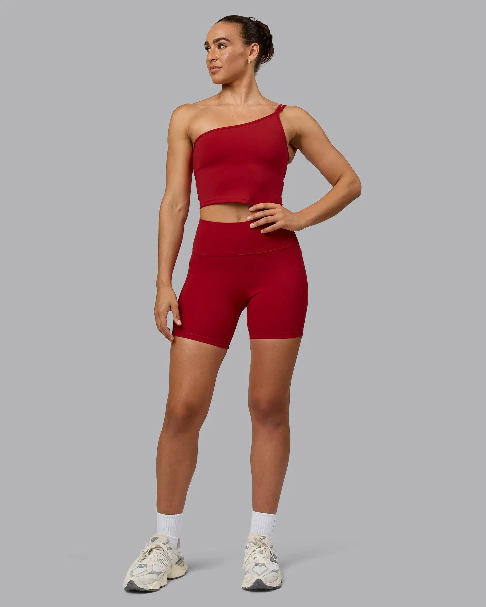 Vivid Skimmer Shelf Bra Tank - Cherry Red