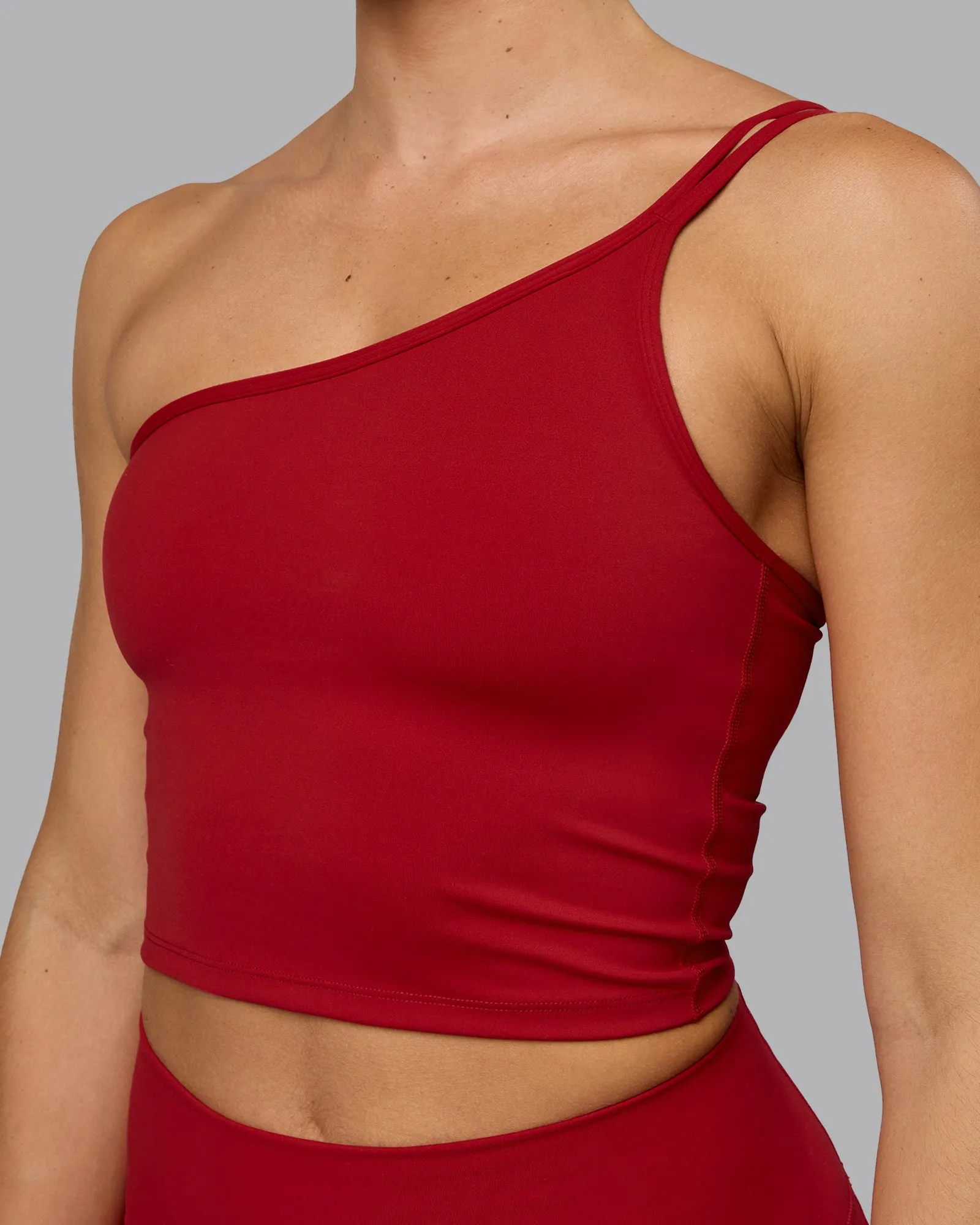 Vivid Skimmer Shelf Bra Tank - Cherry Red