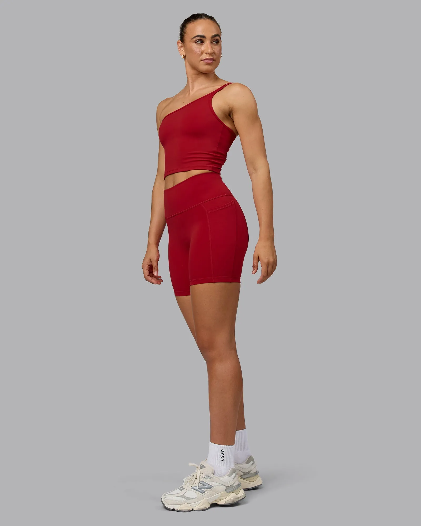 Vivid Skimmer Shelf Bra Tank - Cherry Red