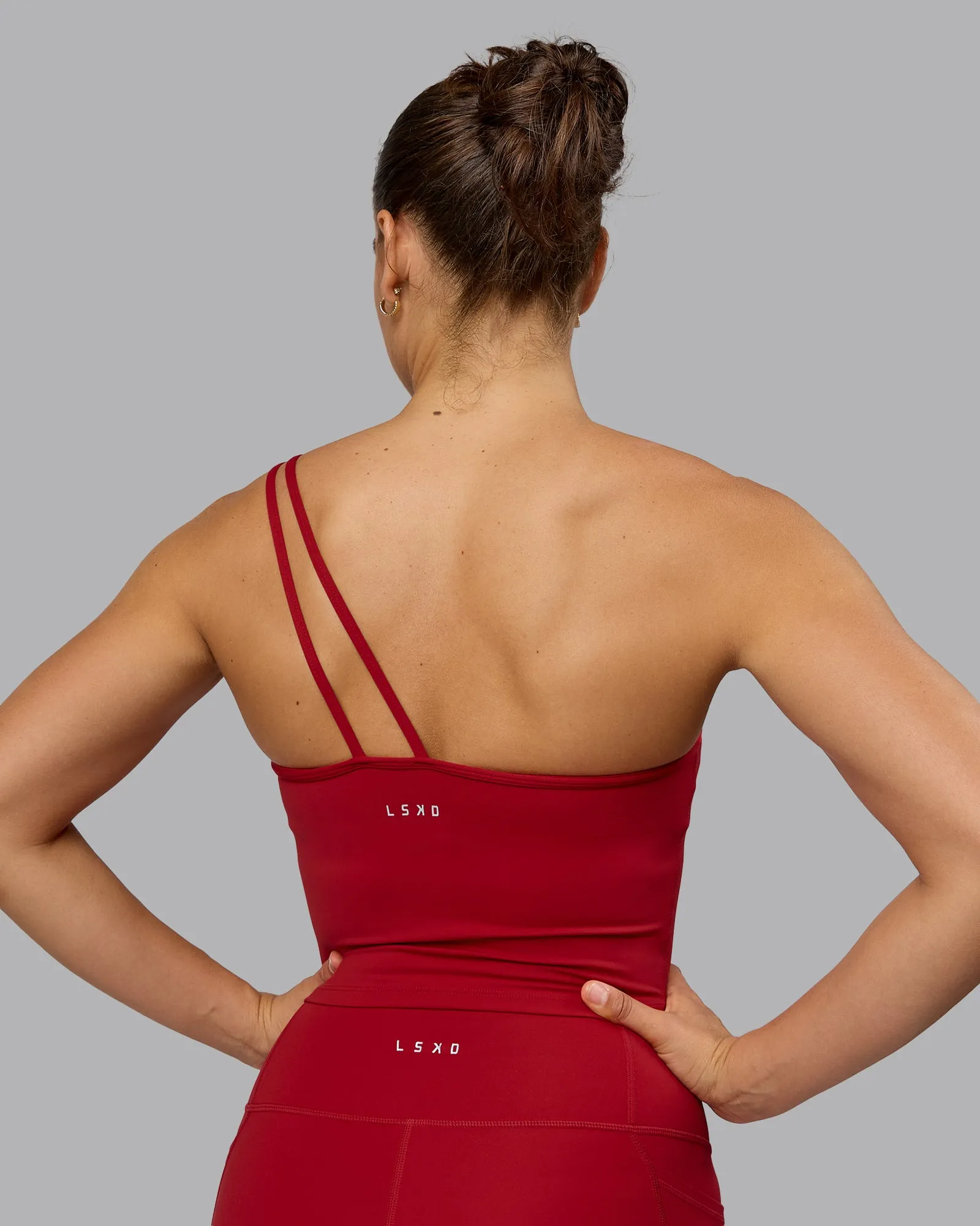 Vivid Skimmer Shelf Bra Tank - Cherry Red