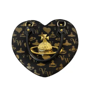 Vivienne Westwood Black All Over Print Heart Bag