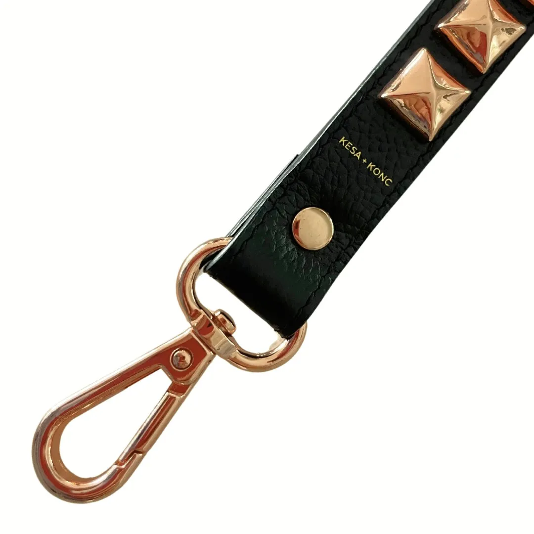 Warm Gold studded bag strap - Dalia hand strap