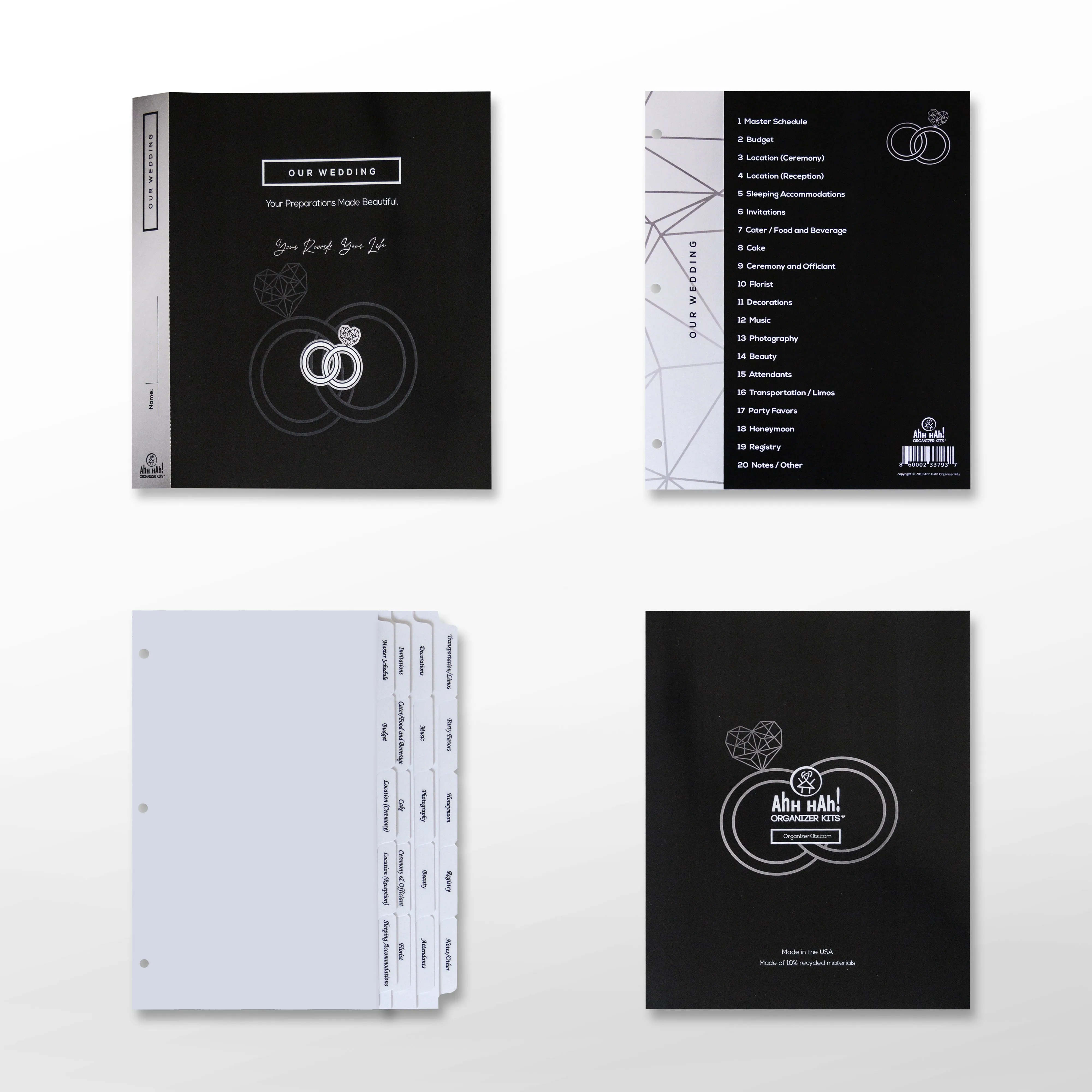 Wedding Planner Organizer Kit - Architectural Version